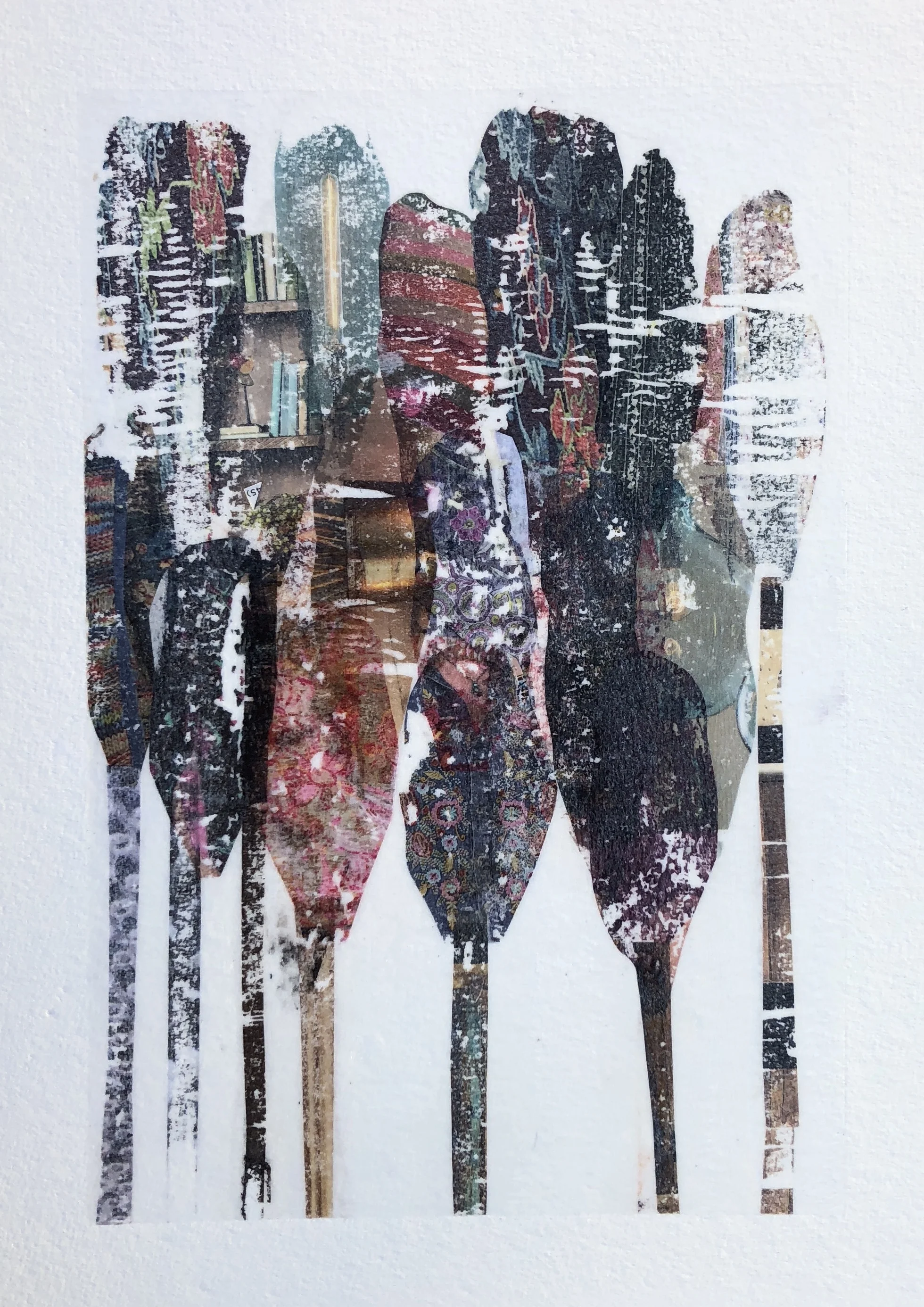 Seven Feathers Mixed Media 10x8"