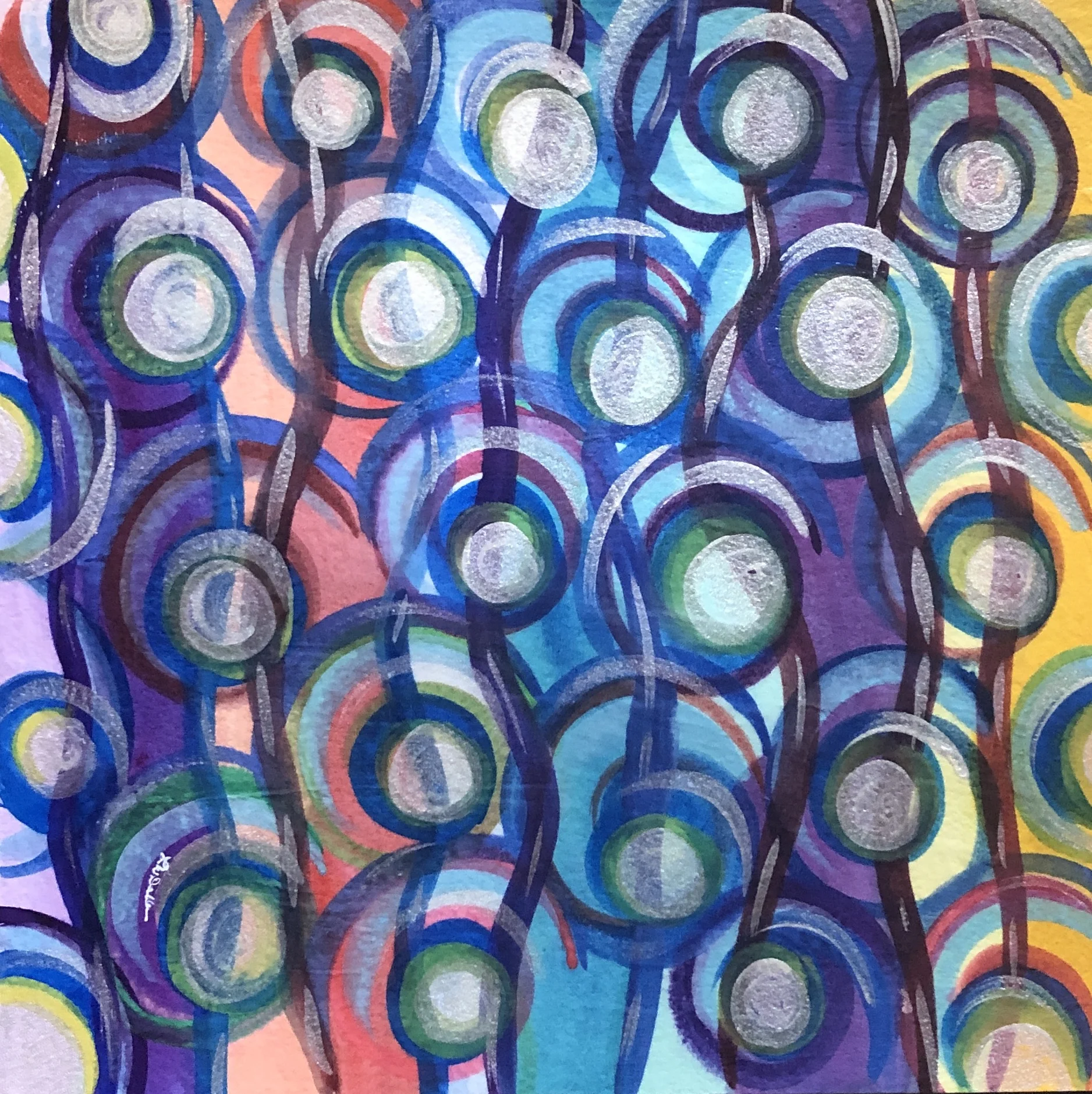 Connect The Dots Mixed Media 11x11" For sale in my shop