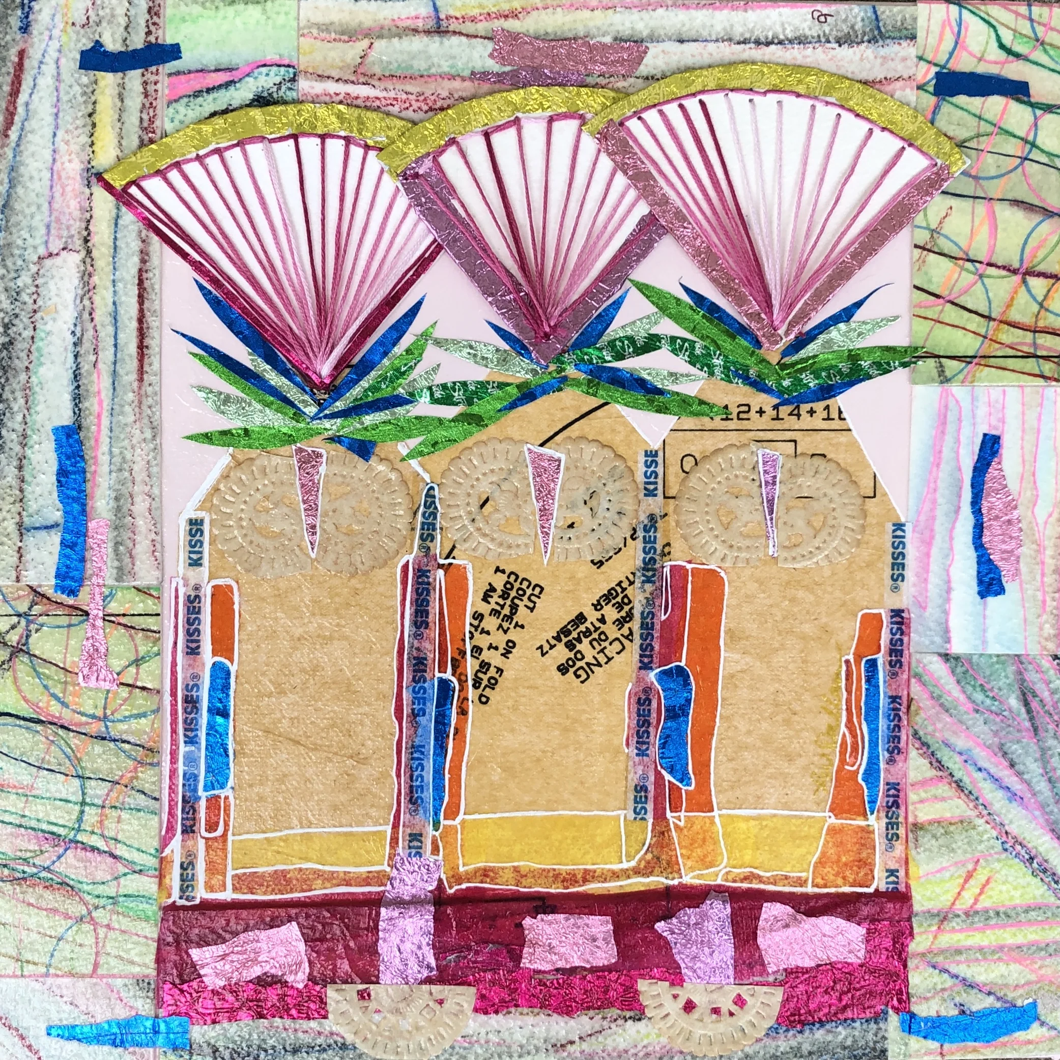 Sold Resilient Mimosa#3 Mixed Media 8x8"