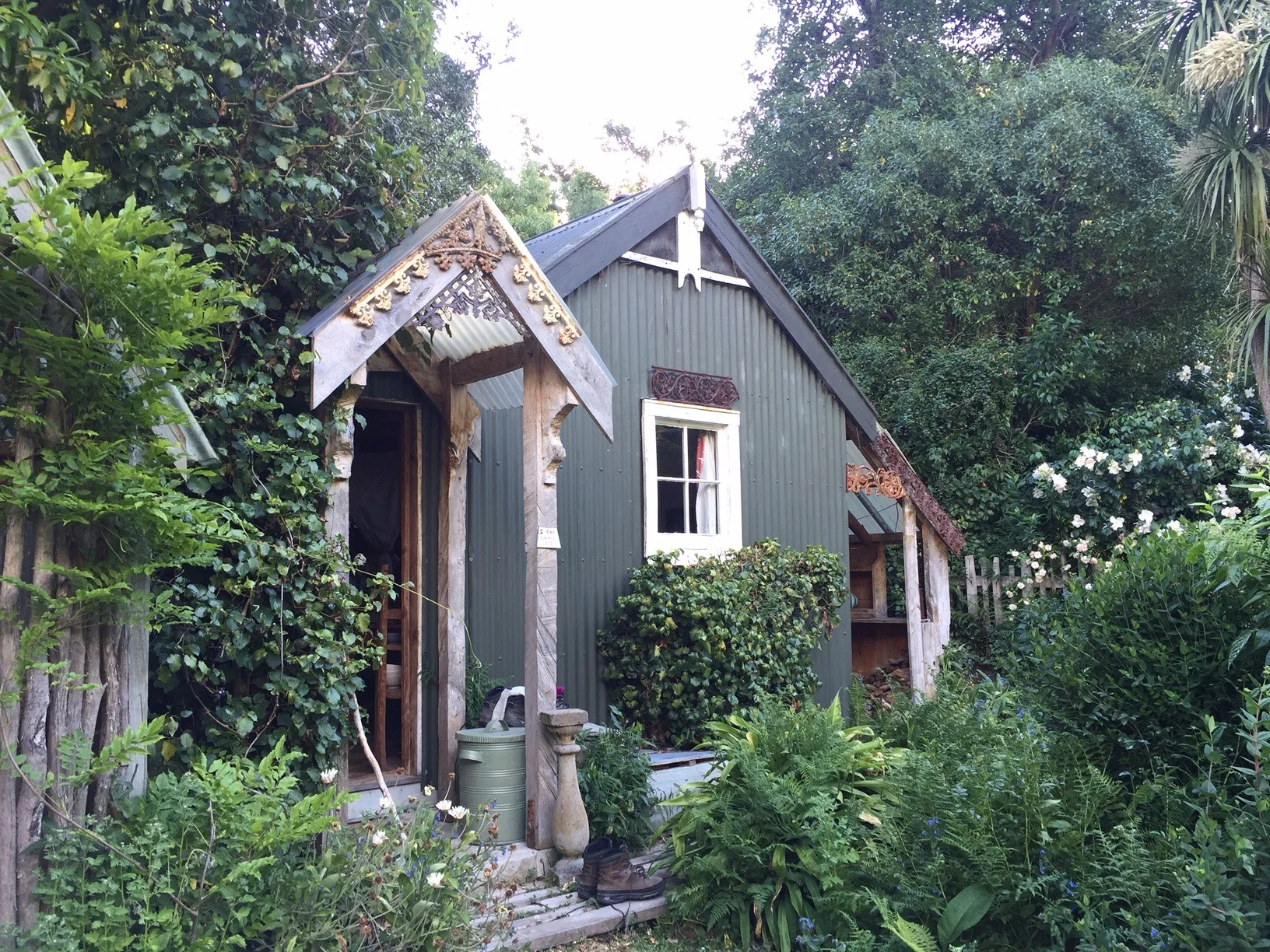 The front of our hut at Stoney Bay. The little blue penguins were in the box below the window. &nbsp;