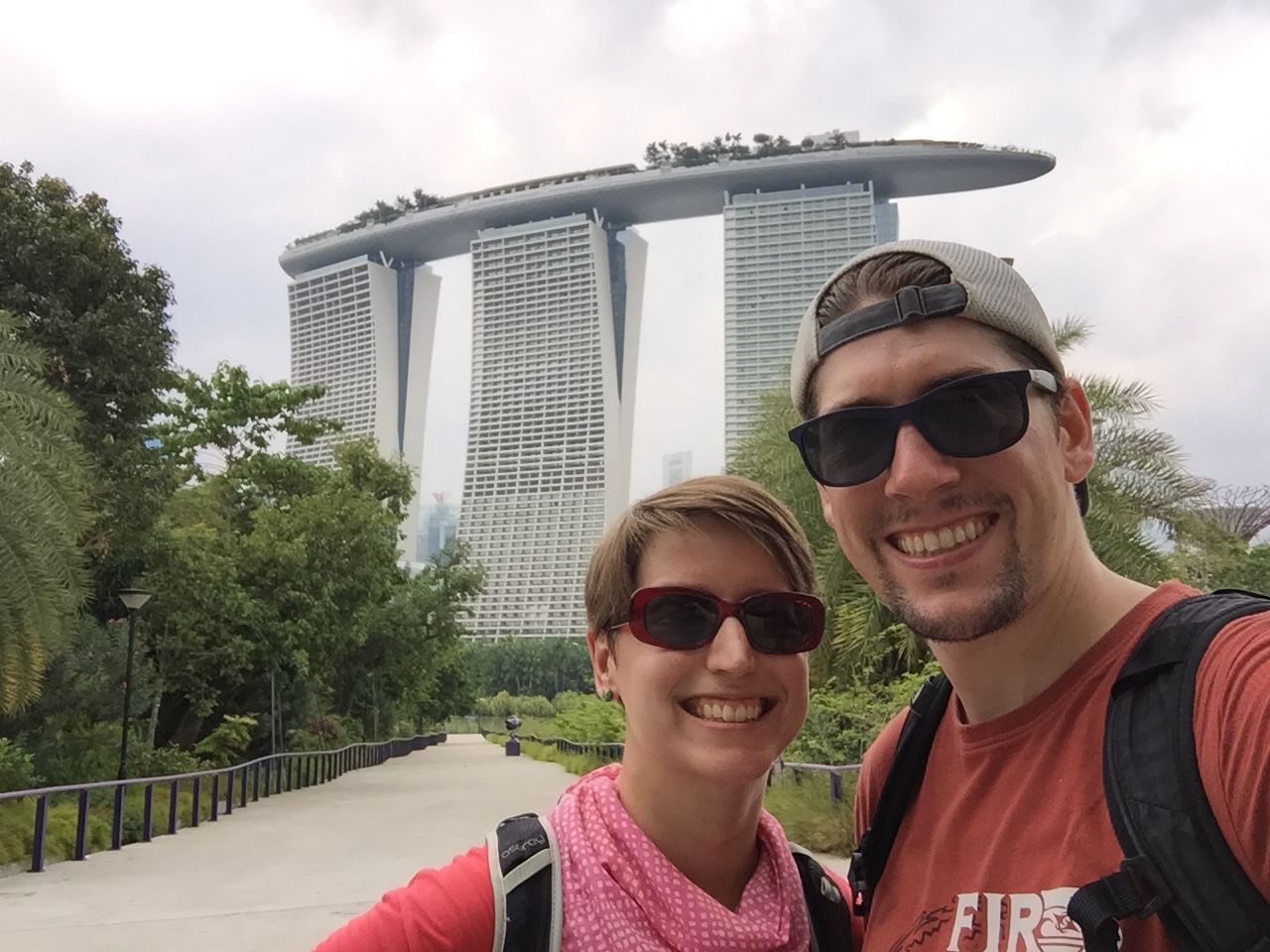 That's us in front of a place where we definitely did not stay. Traveling hobos are not allowed in there.