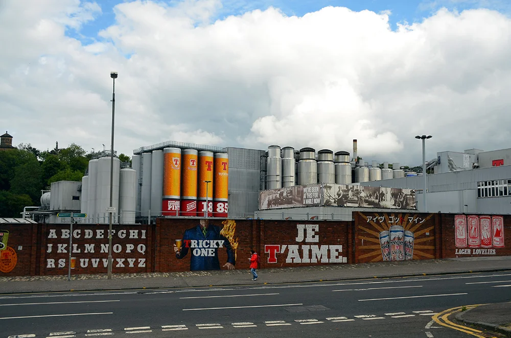 Breweries and clouds in Glasgow.