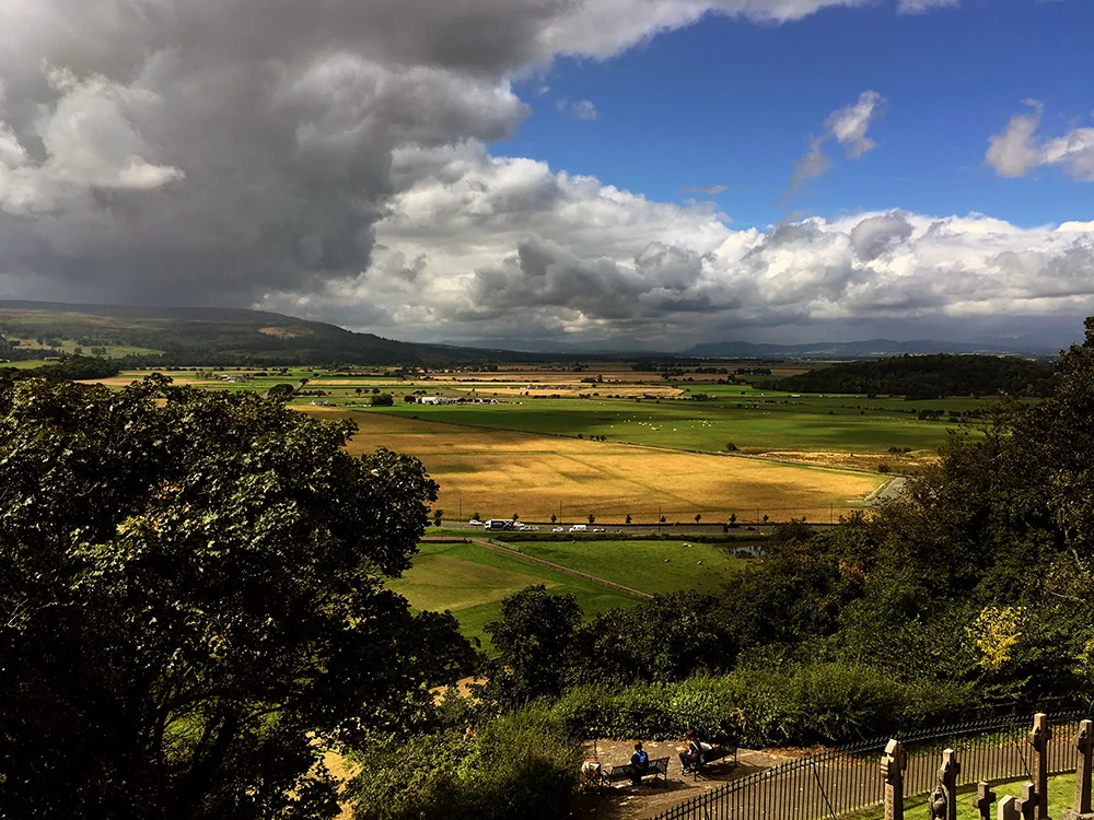 Sky, hills and clouds on the day we explored Stirling Castle.