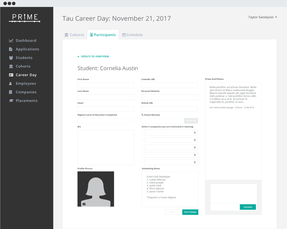 Student Profile (Admin View)