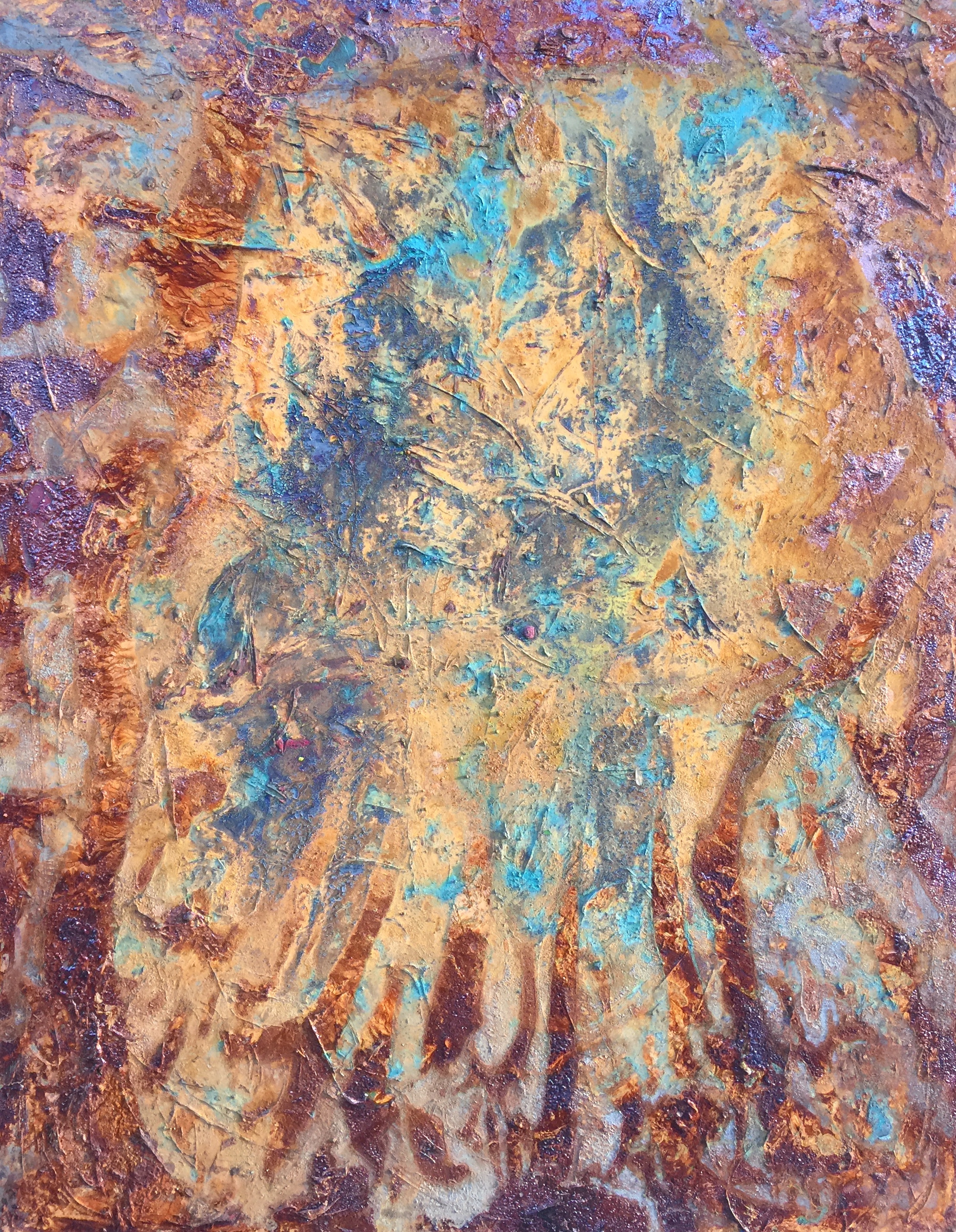 Untitled Teal and Metals (Cambridge 2017)
