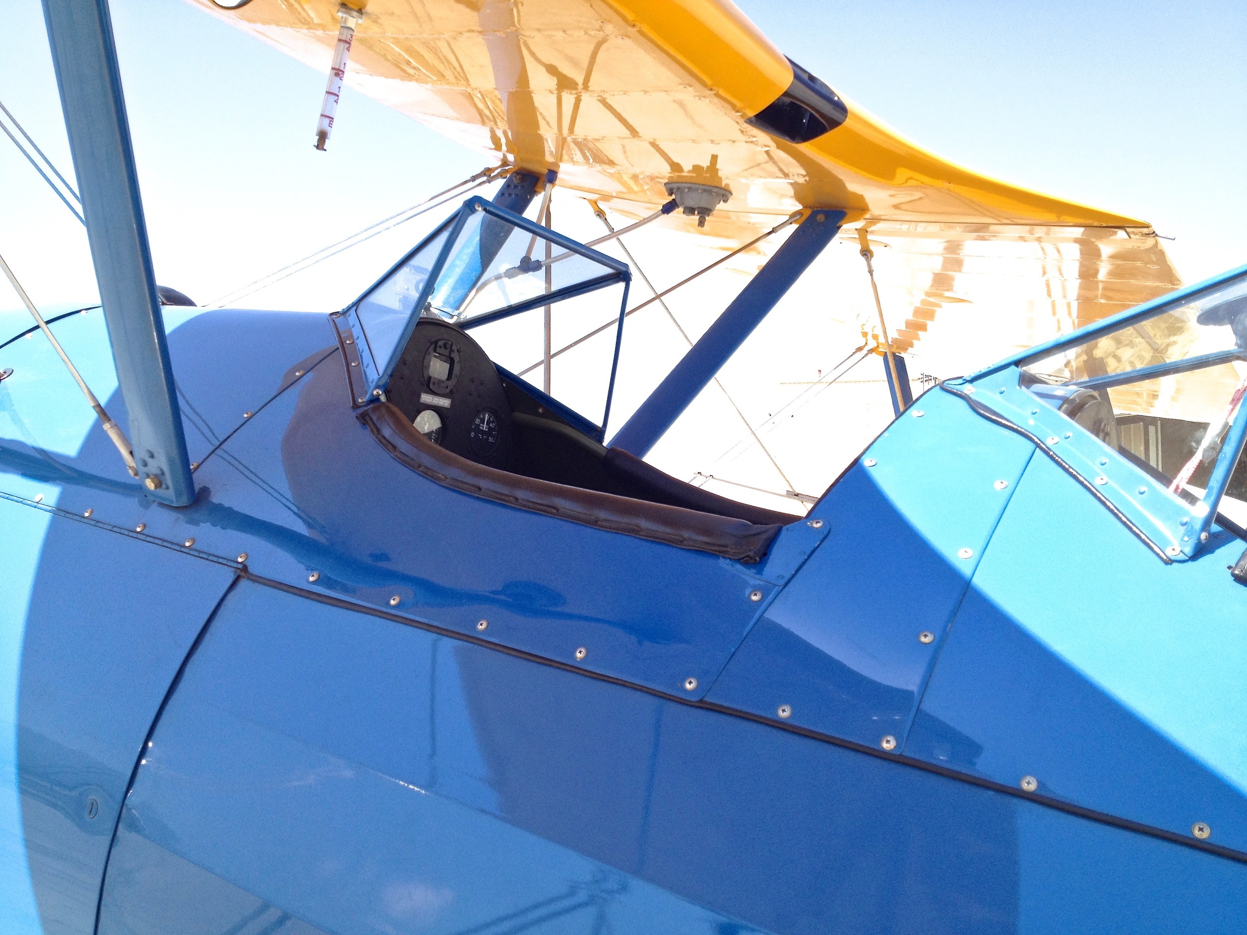 Front cockpit of the Stearman Primary Flight Trainer