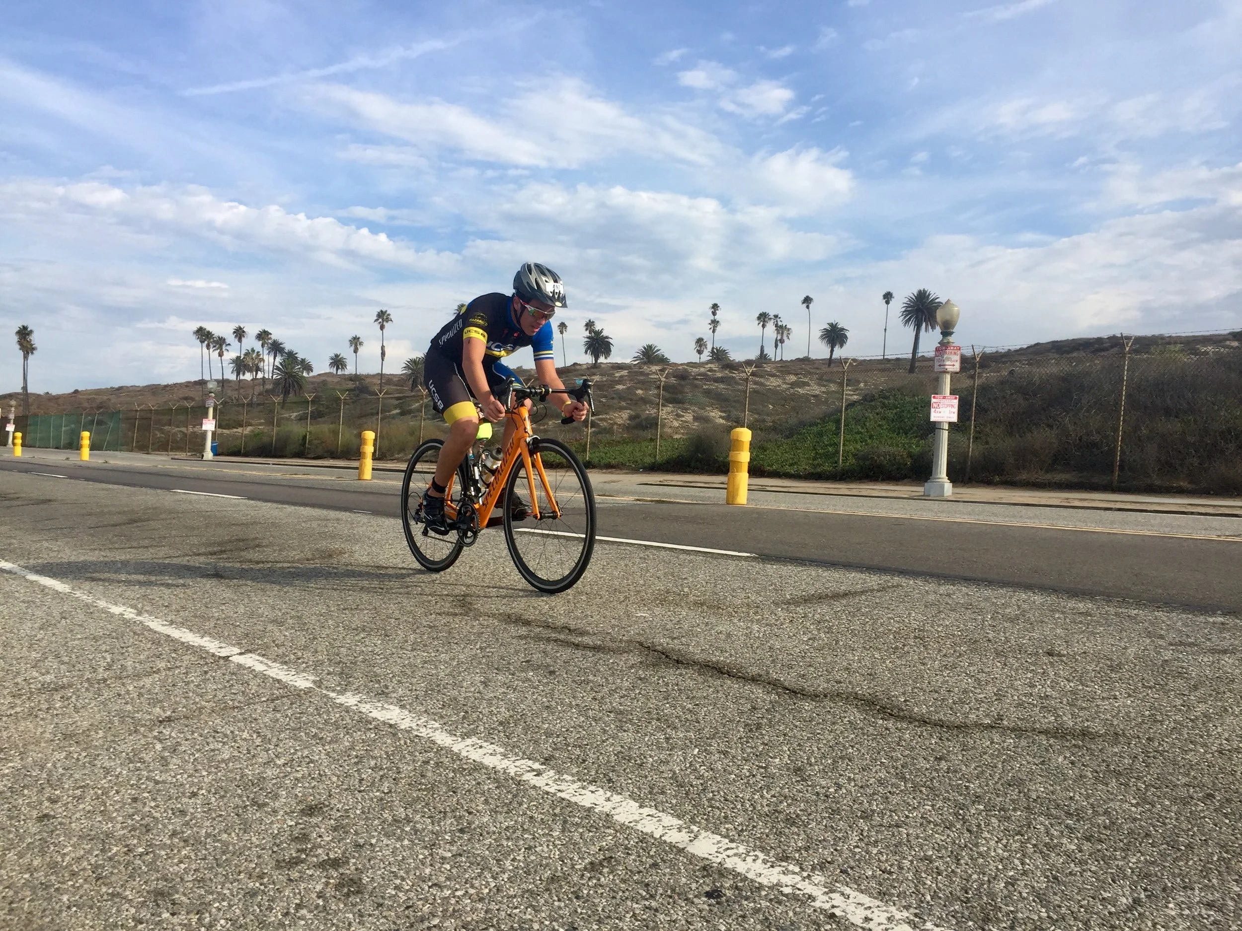 Ricardo flying on the bike