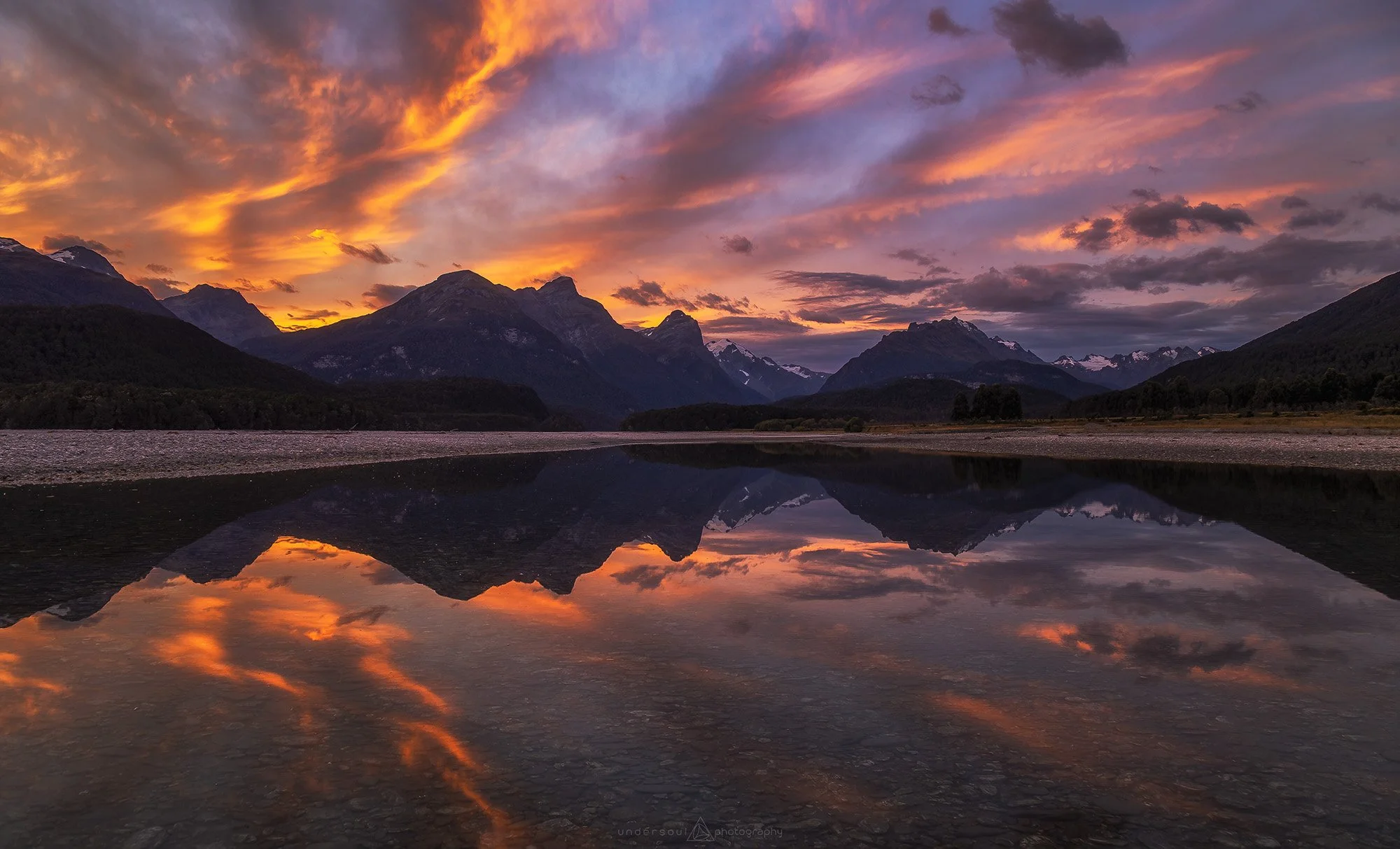 Queenstown Paradise Sunset Glenorchy Reflections Undersoul