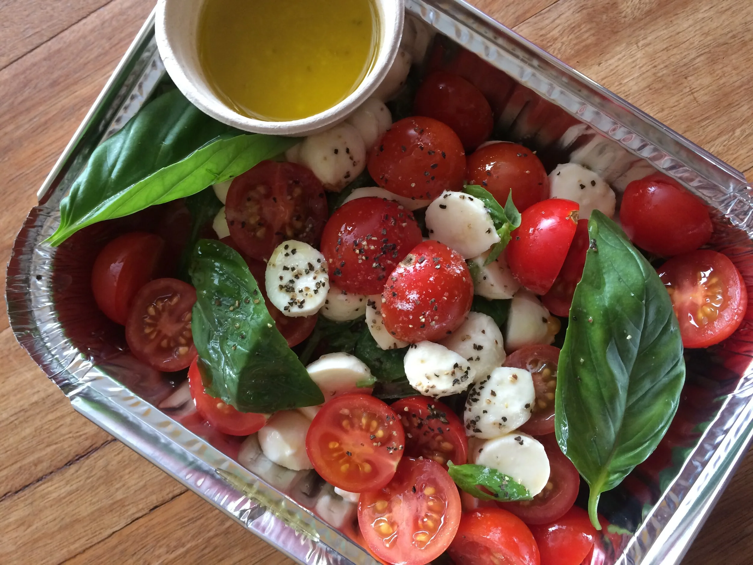 Cherry bocconcini, tomato &amp; basil salad (gf nf)
