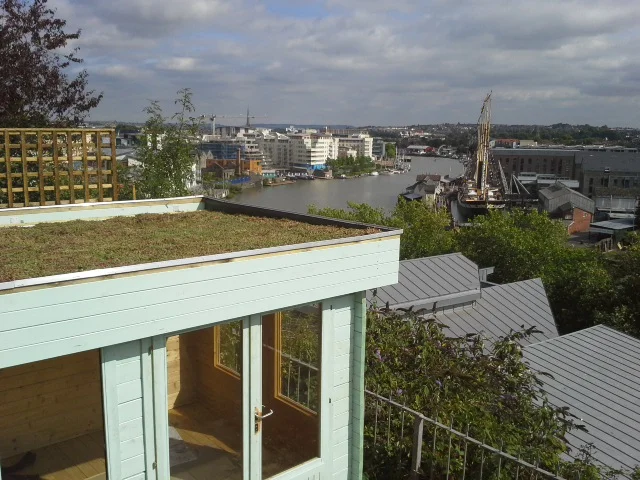 Summer house with a living roof