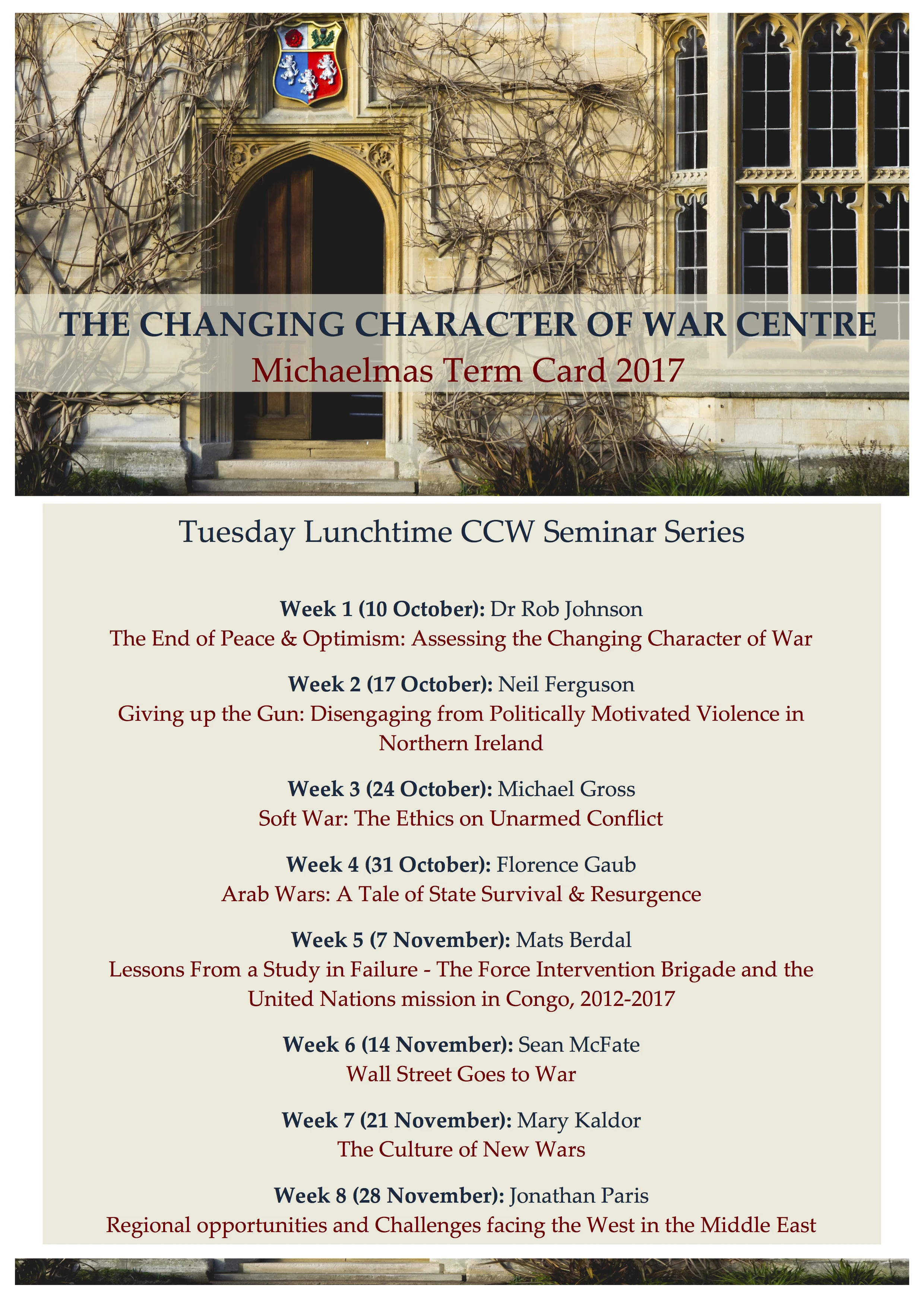 CCW Term Card Michaelmas 2017