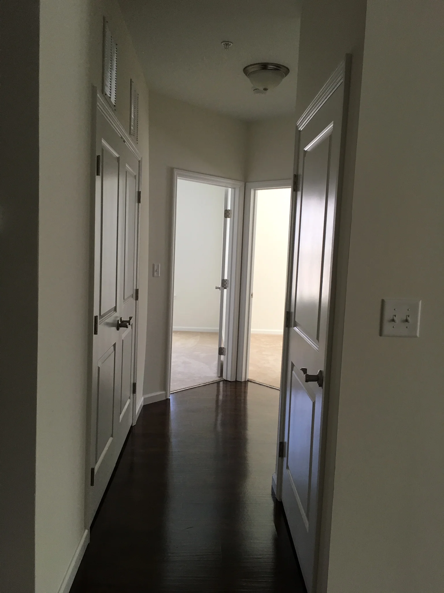 hallway to bedrooms in 3-bedroom apartment rental.jpg