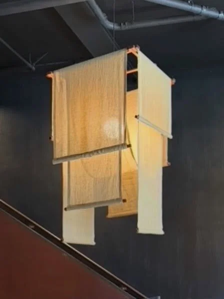 Custom lighting made from linen &amp; sapele