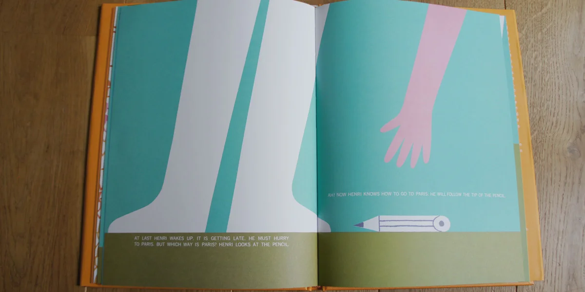 Henri takes a pencil onhis journey to draw pictures for his friends... I loved this detail!
