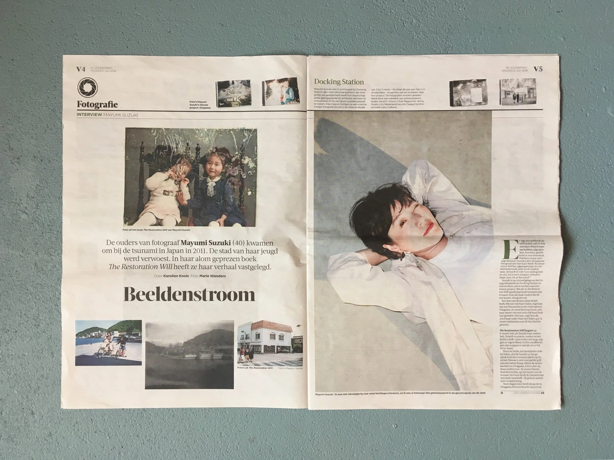 Publication about the project The Place to Belong From Mayumi Suzuki in the Volkskrant, 6 july 2018.