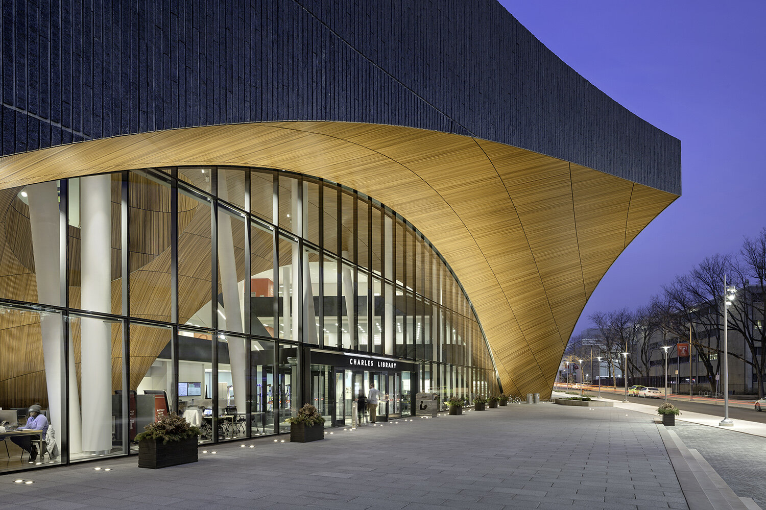 The Charles Library at Temple University. Designed by Snohetta A