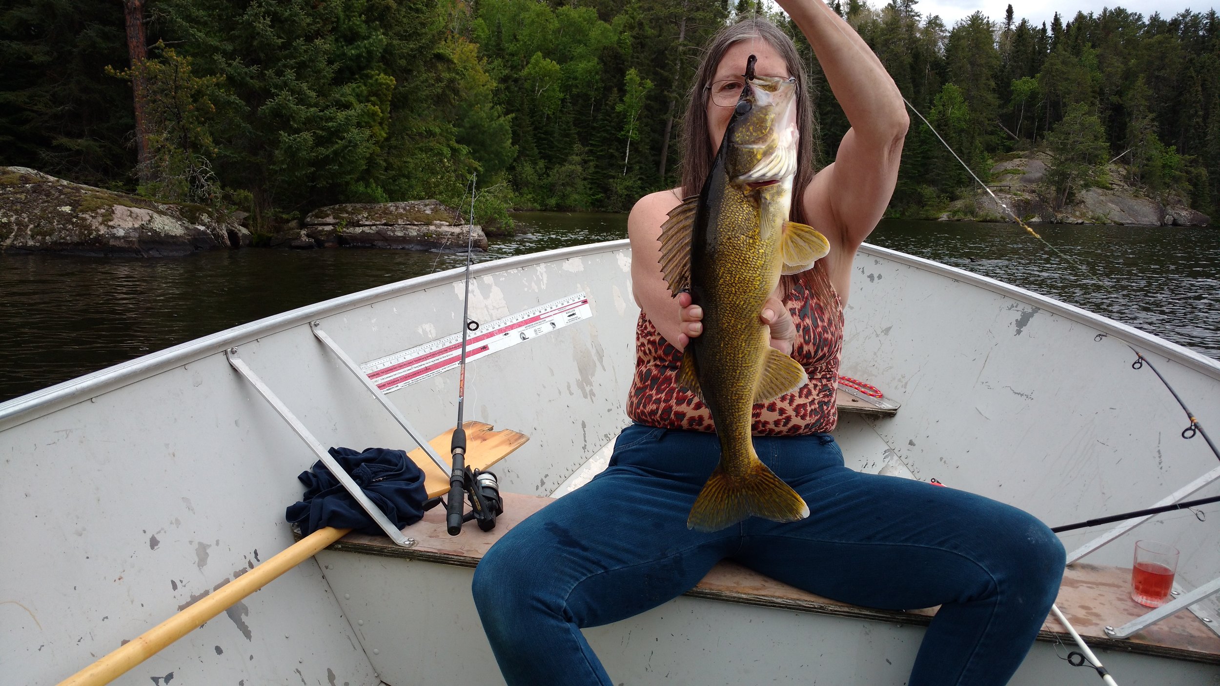 Brenda caught some beautiful walleye; but, she can tell you (from experience) that snapping turtles will come right after your catch....
