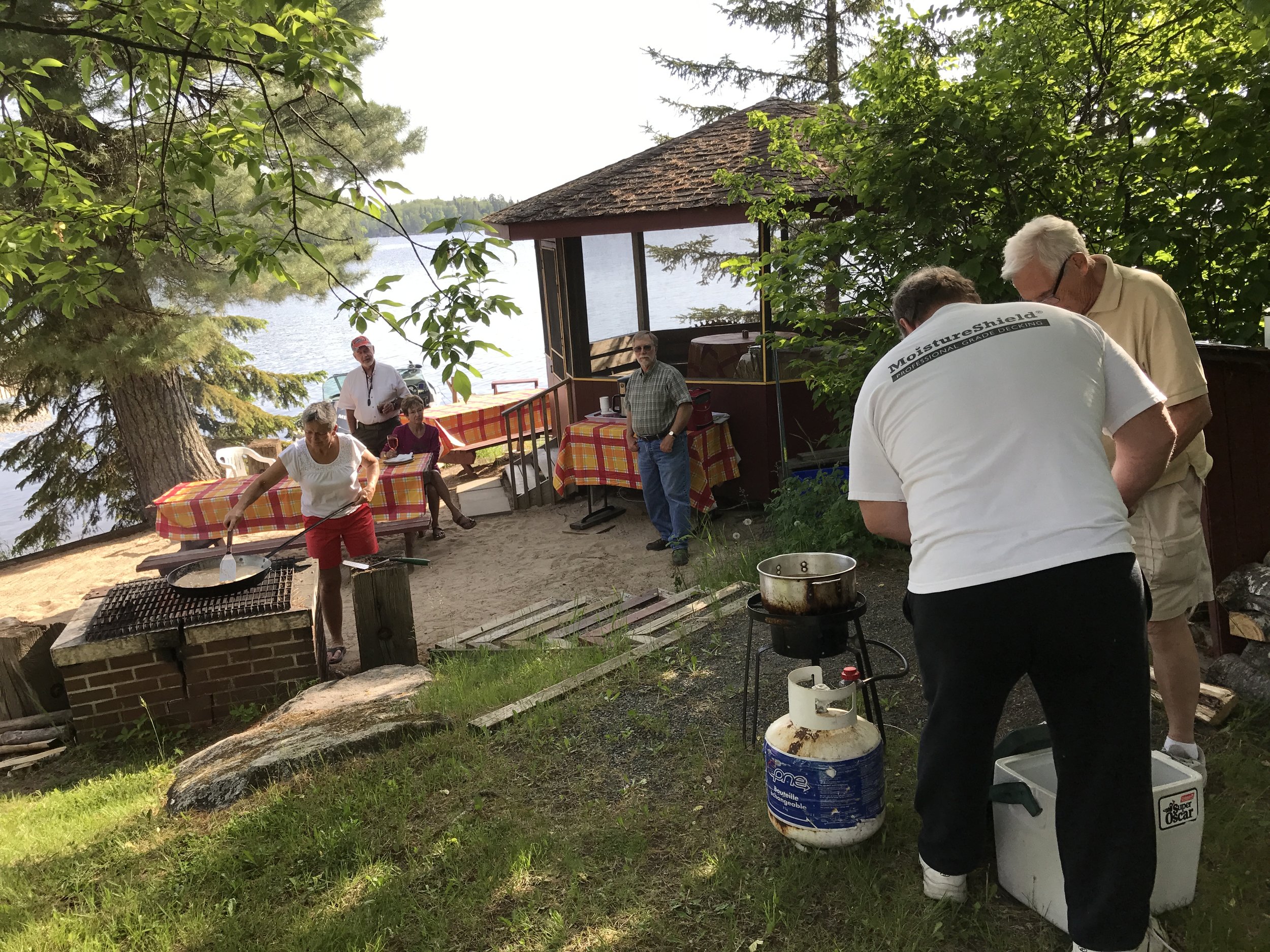  Frying up the afternoon's catch....