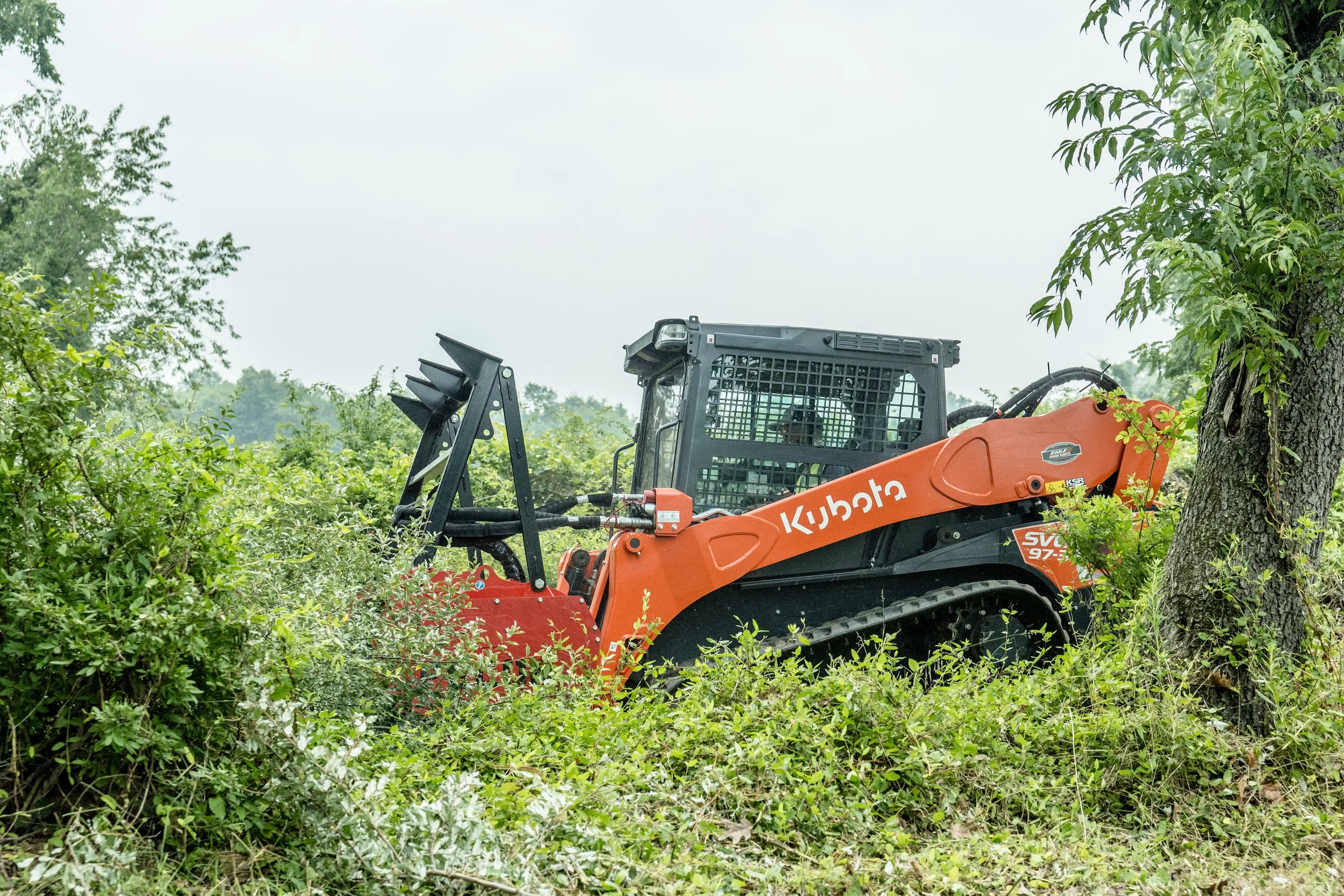 Our forestry mower in action.