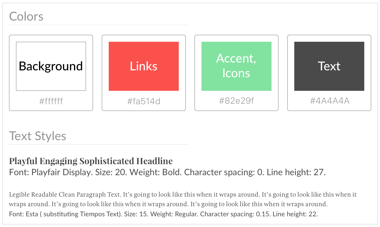 Color and Text Styles