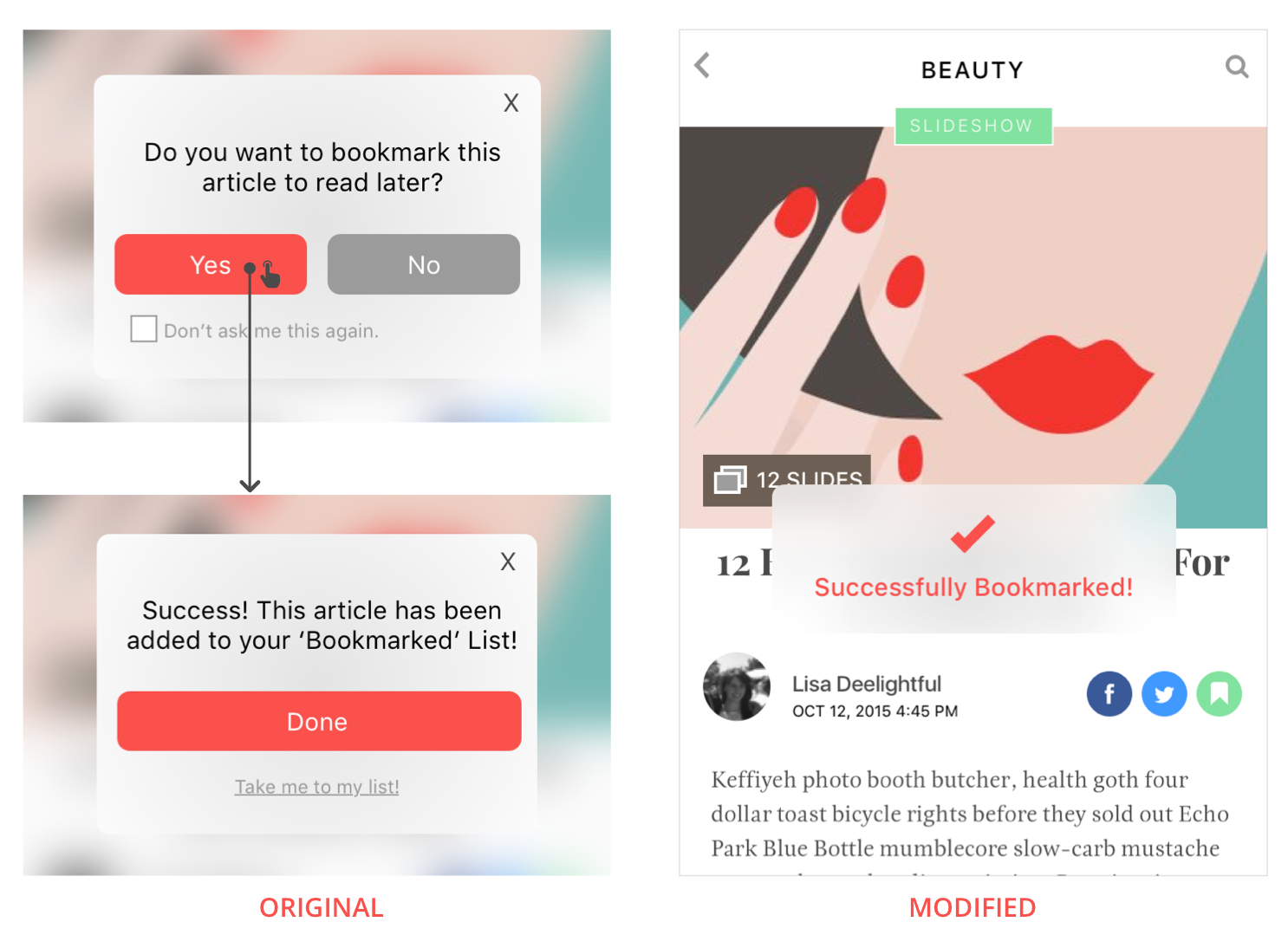 Original vs Modified Bookmarking Flow