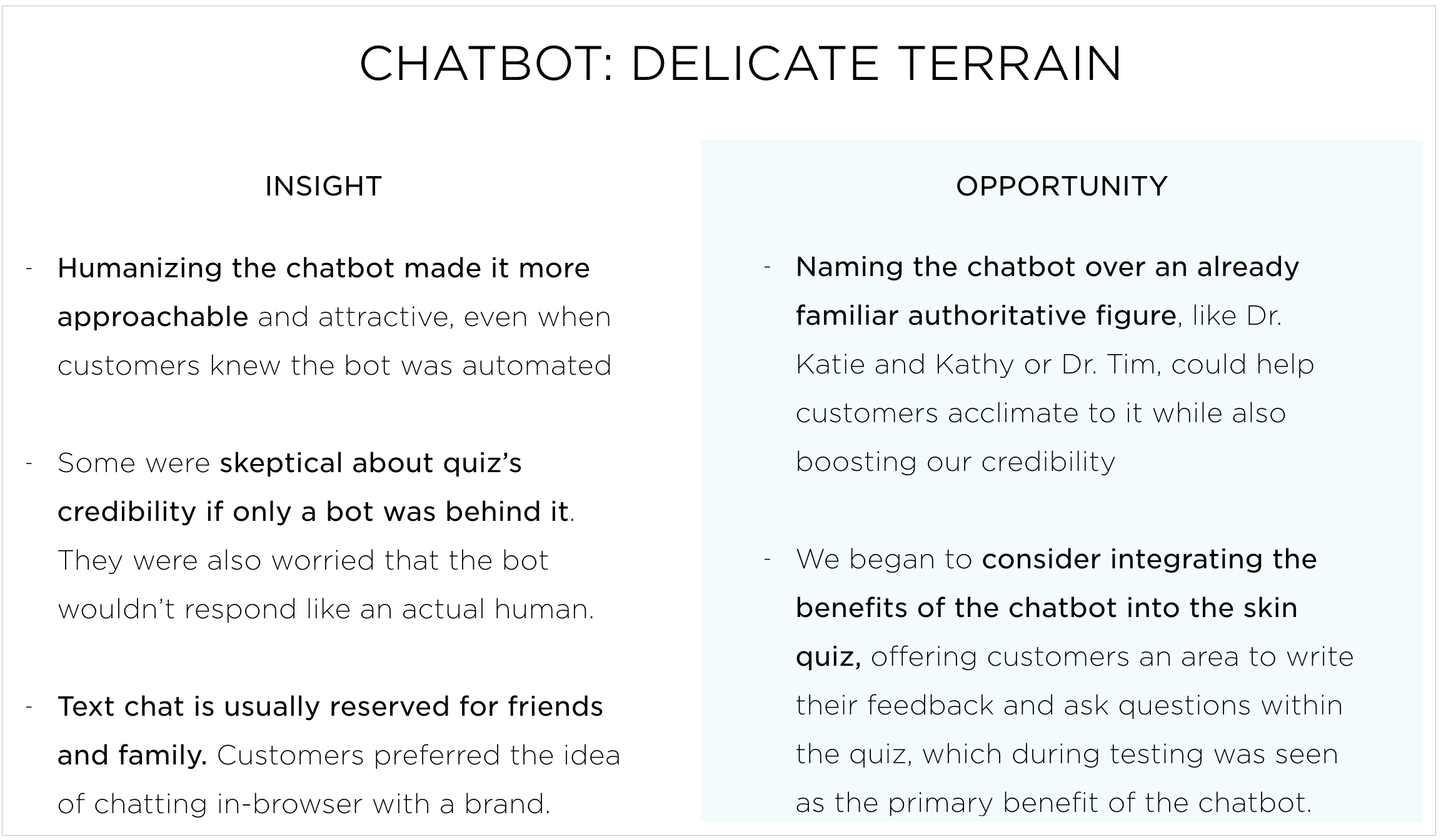 Selected feedback on the chatbot