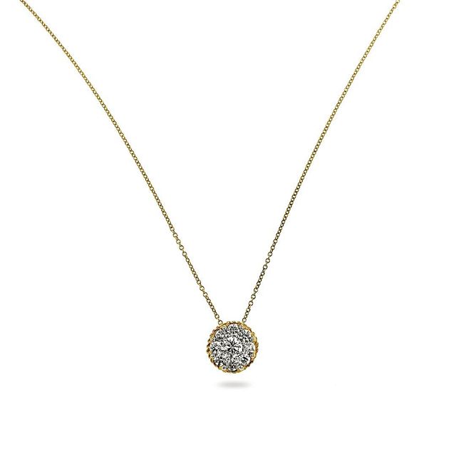Diamond cluster with a rope edge. 1.00ct #jewelrypie #necklace #diamondnecklace #jcklasvegas2018 #jisexchange