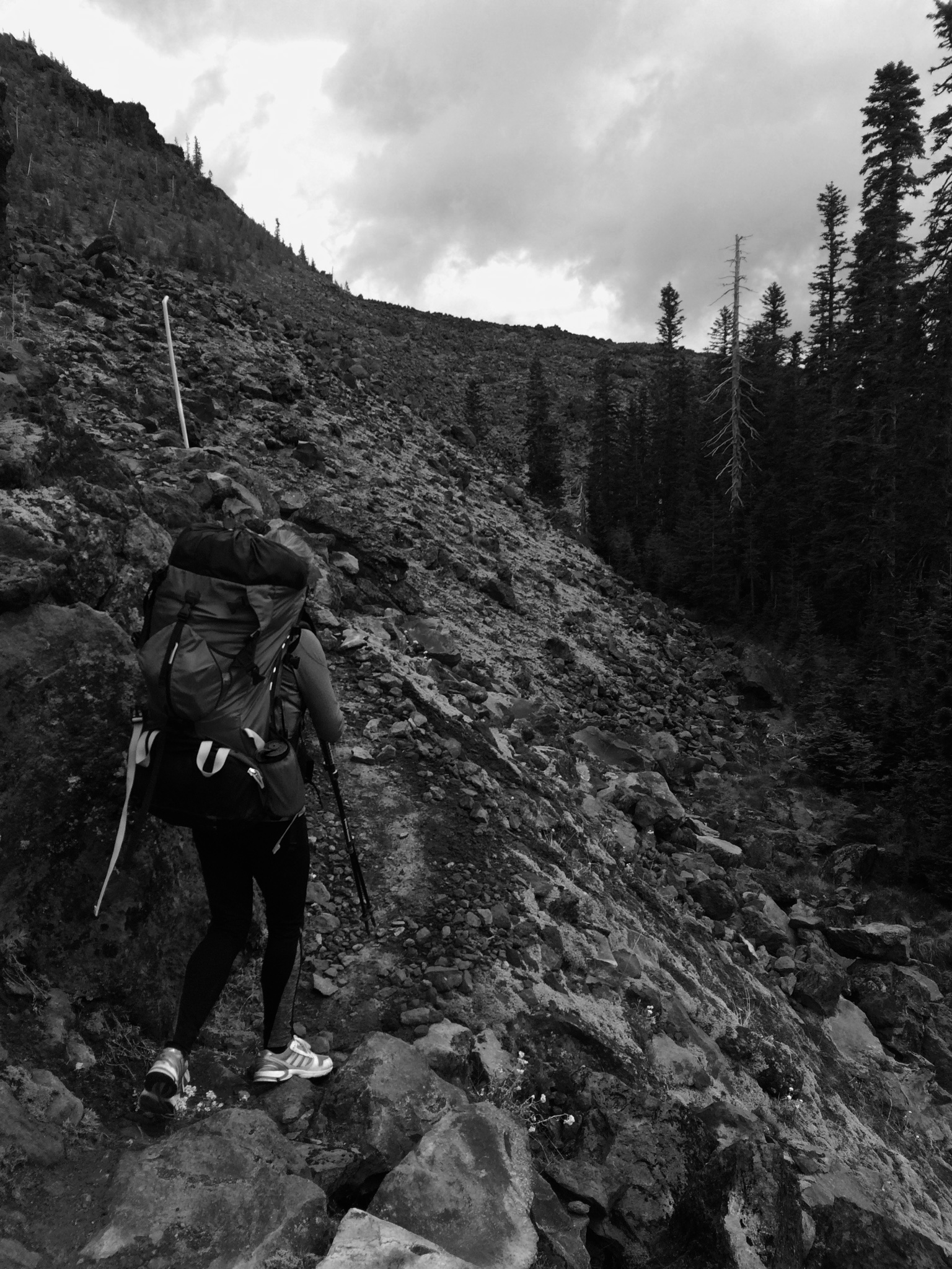 The climb out of the forest and onto the SE side of the Volcano. Rocks on rocks on rocks!