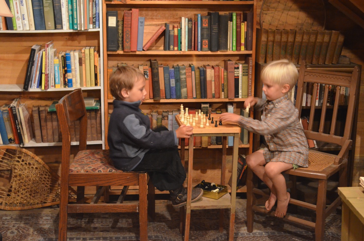 Young patrons enjoy the Reading Room