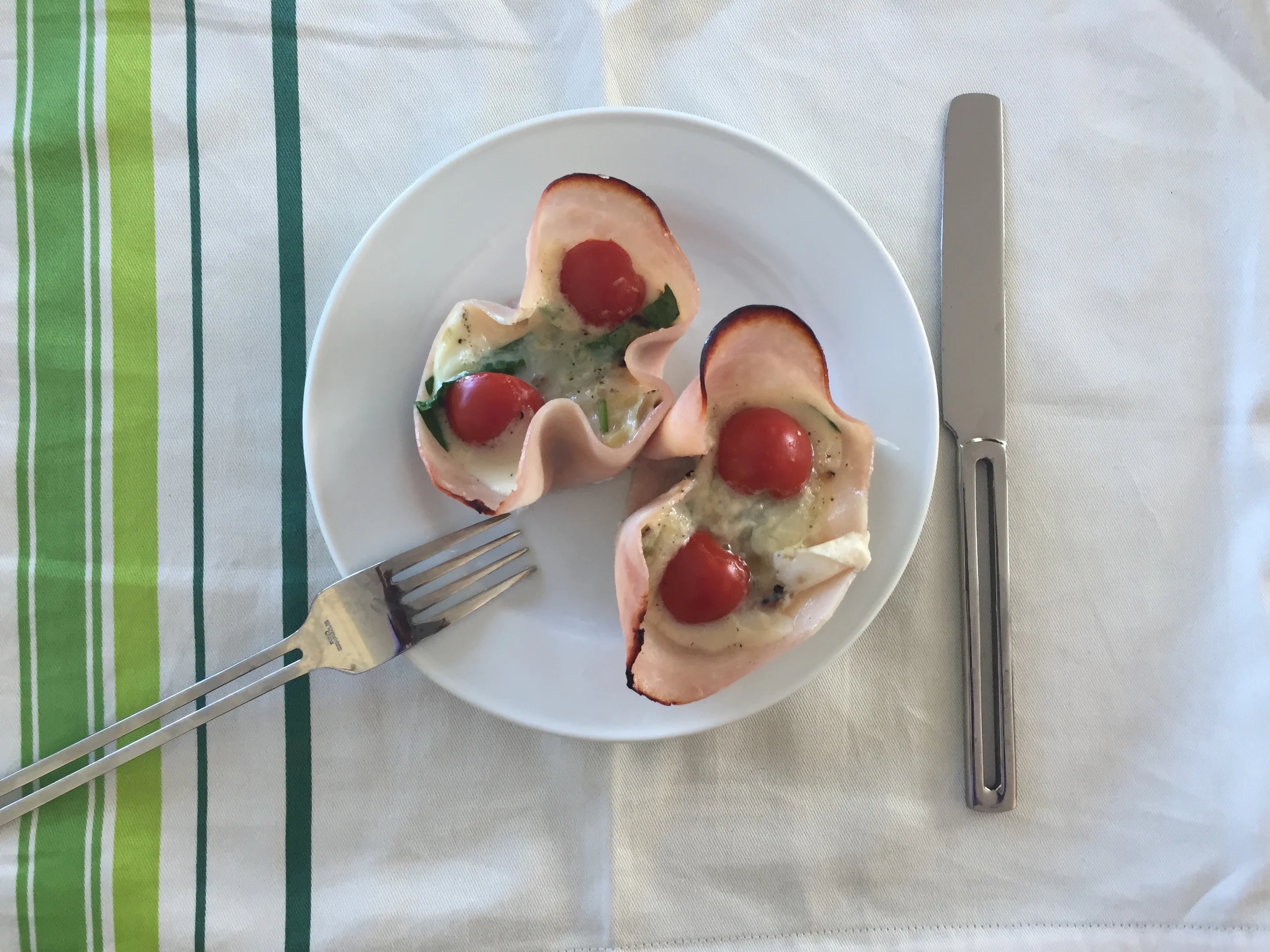 Egg Whites and Spinach Baked in Turkey Cups