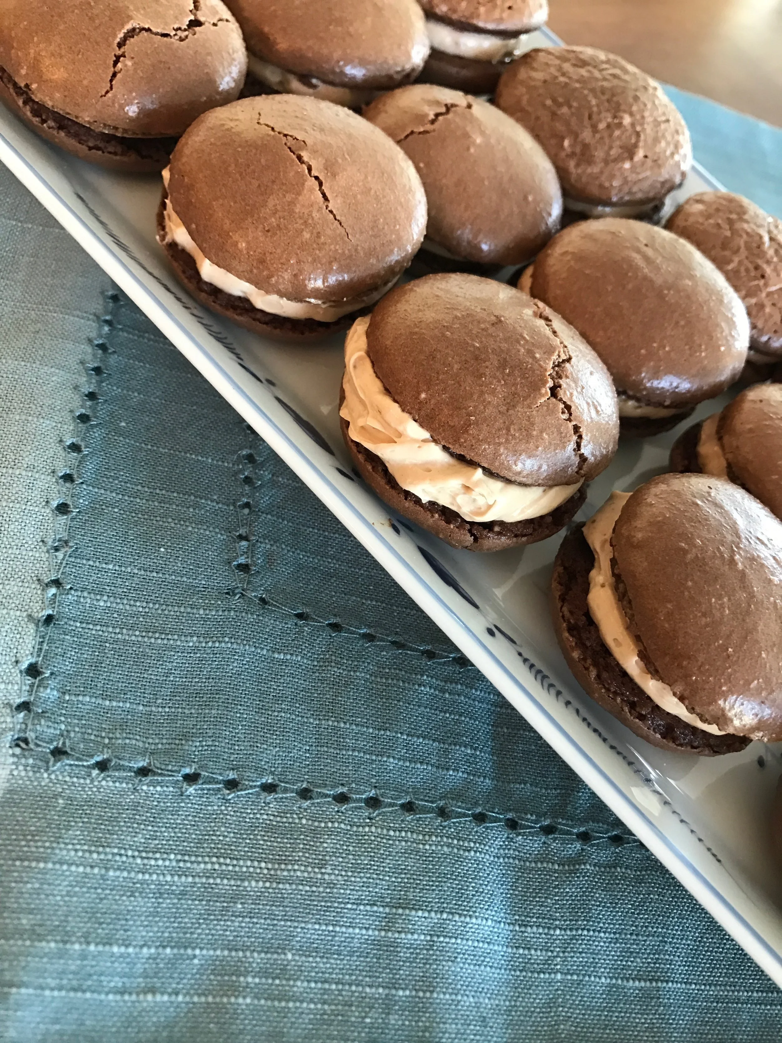 Chocolate Macarons filled with Nutella Buttercream