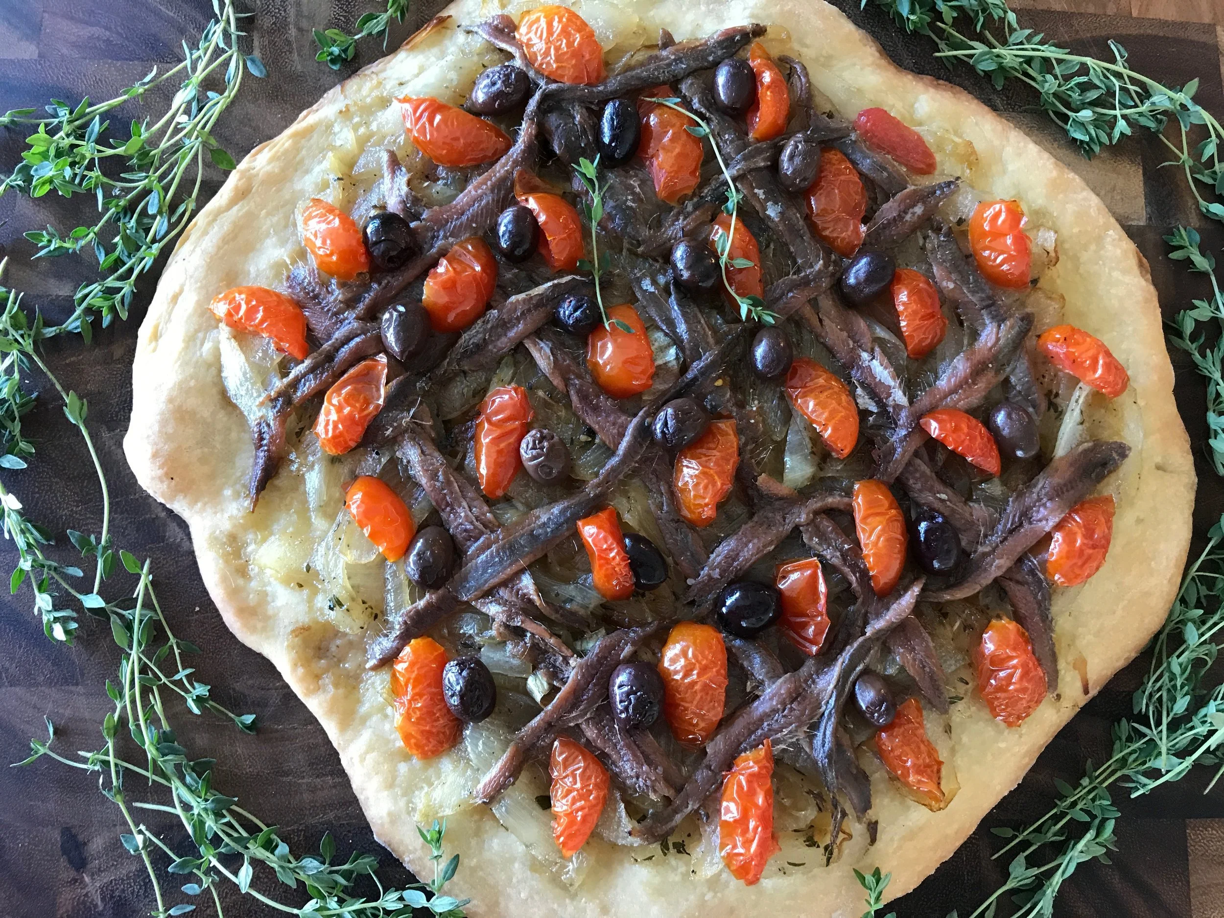 Pisaladière - Onion Tart with Anchovies and Olives