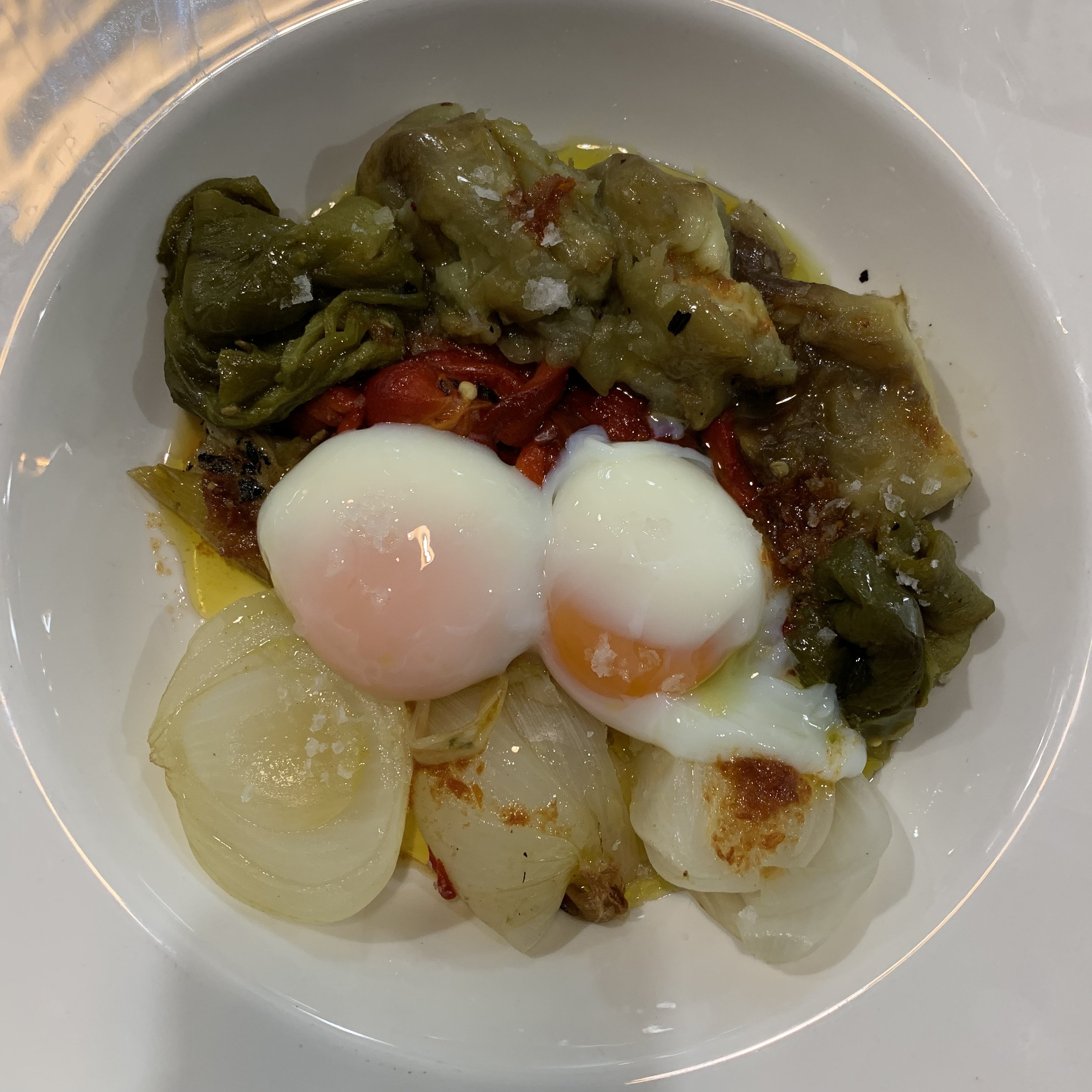Escalivada with Poached Egg