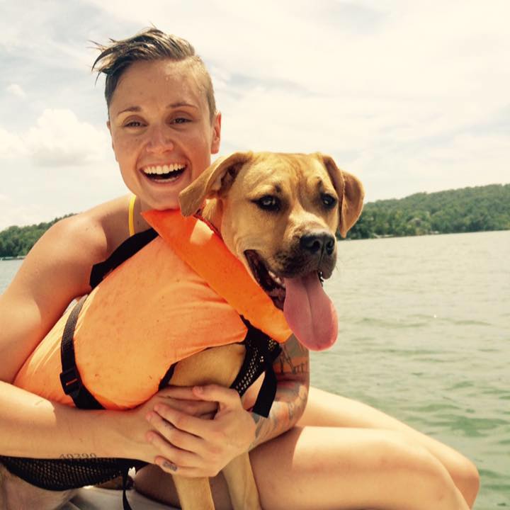 Scout and I on Lewis-Smith Lake at my Dad's house in Crane Hill, AL. Summer 2015.