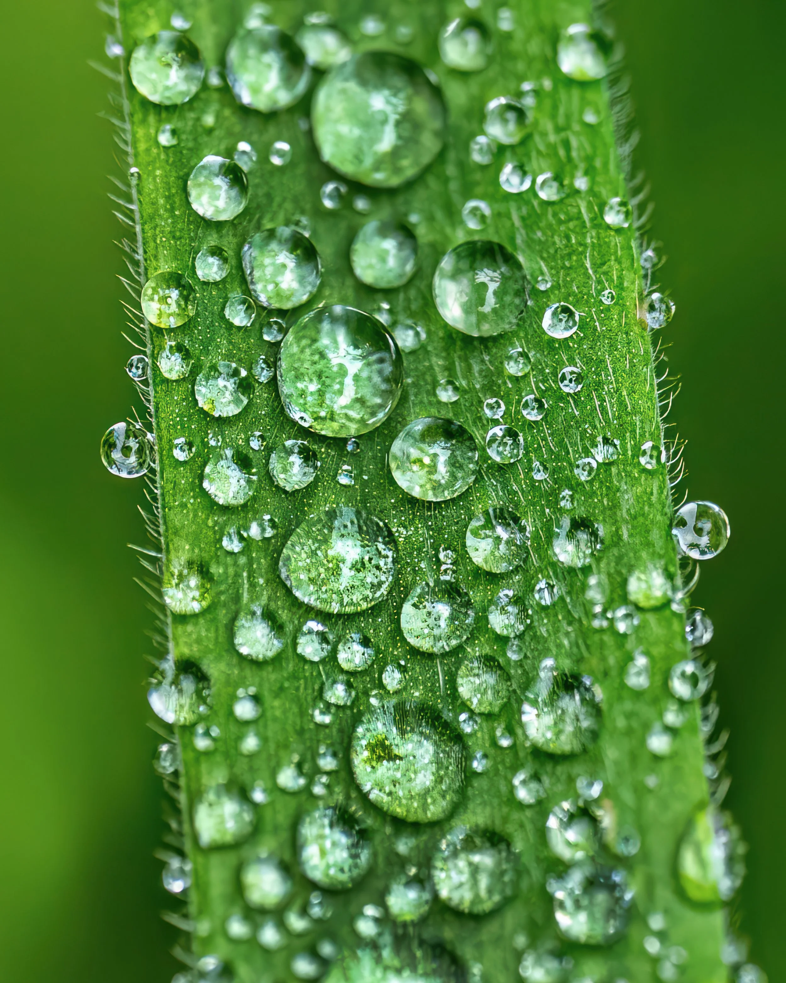 After the rain in a field of grass