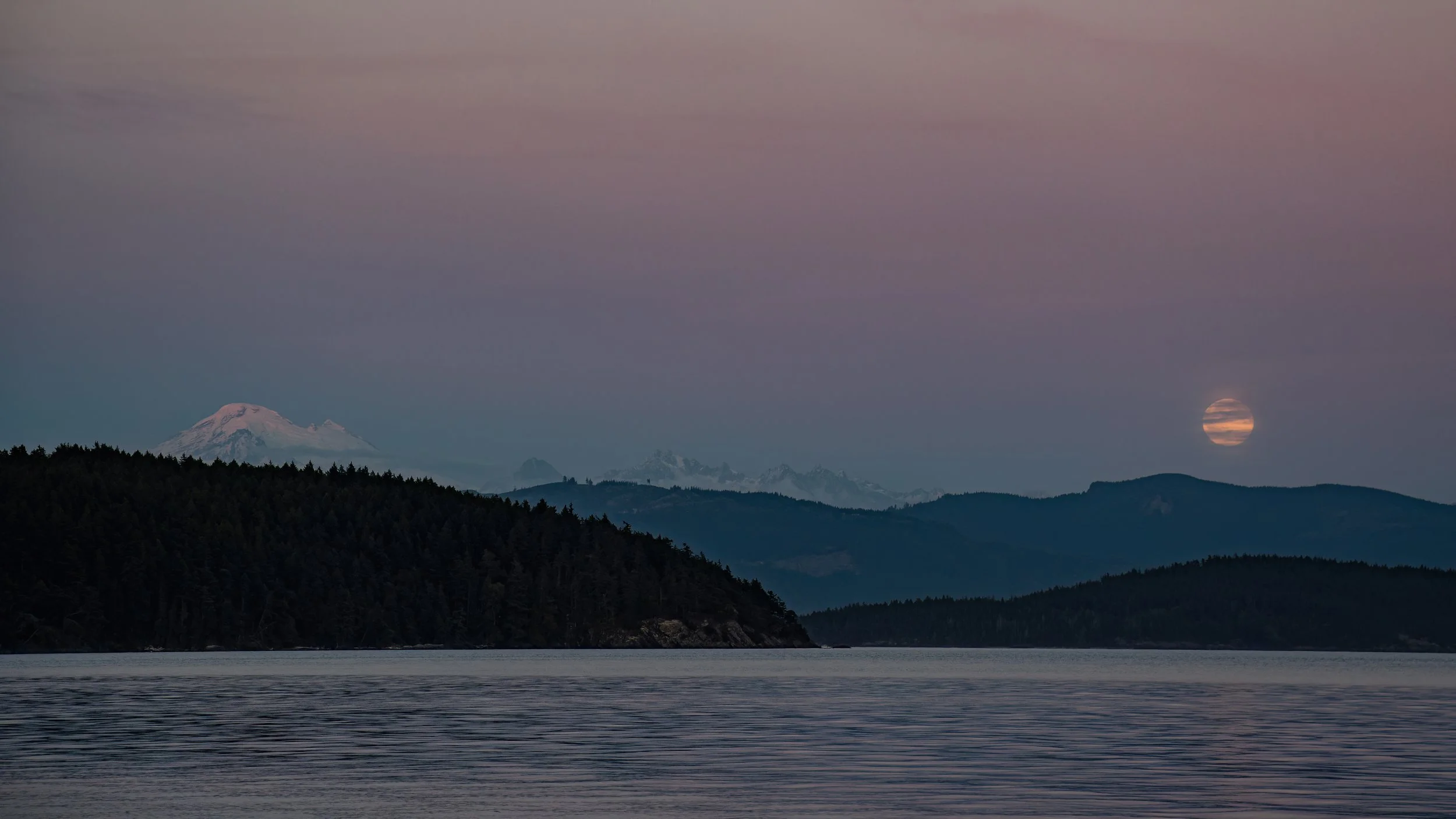 Harvest Moonrise from the San Juan Islands