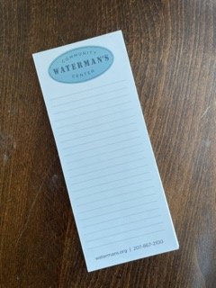 Slim note pads — Waterman's Community Center