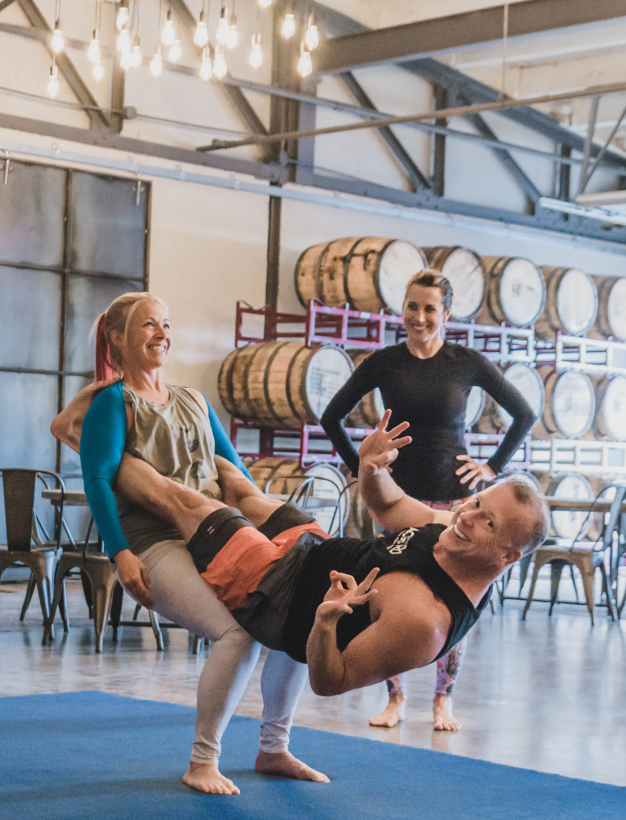The Class: Acro Yoga Instructors: Ron Hopkins and Kimberly Hart | Location: Hotel Tango’s The Foxhole | Photo Cred: Amy Hall