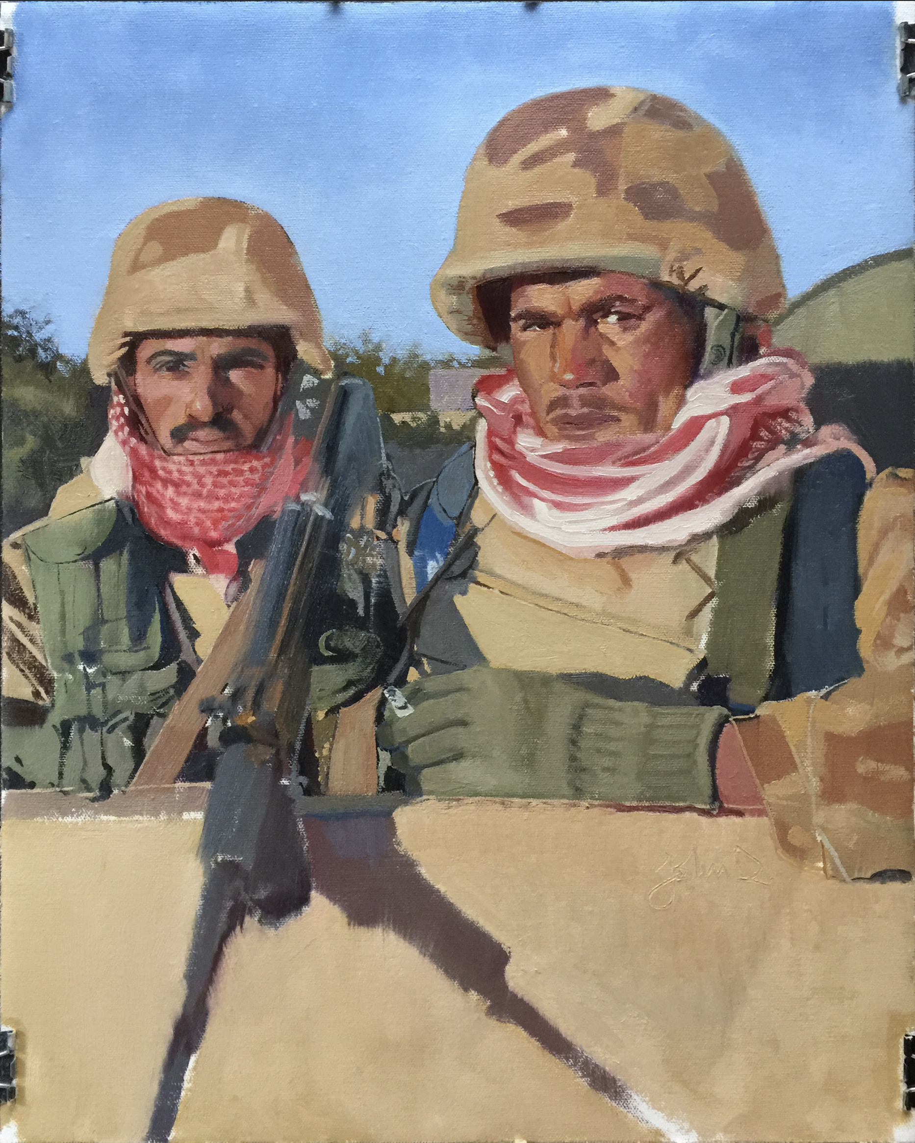 Painting by John Deckert from a photo by and courtesy of WO3 Michael D. Fay, USMC (ret)