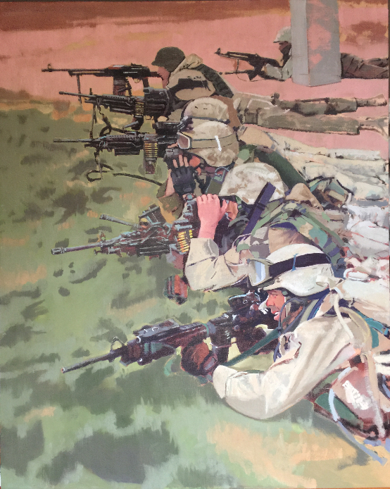  Painting by John Deckert from a photo by and courtesy of WO3 Michael D. Fay, USMC (ret) 