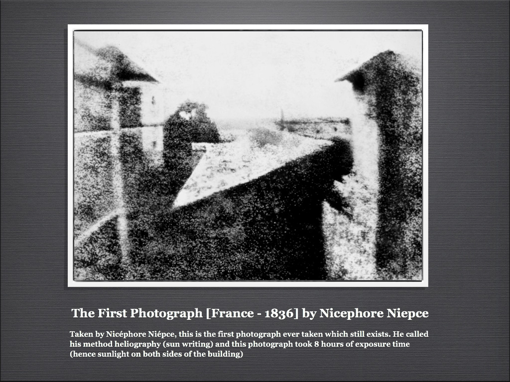 How crude this first photograph must have seemed to a population skilled in draftsmanship.