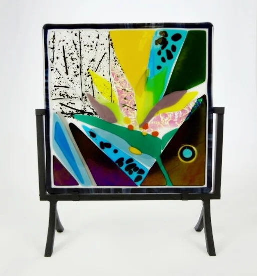 panel in metal stand