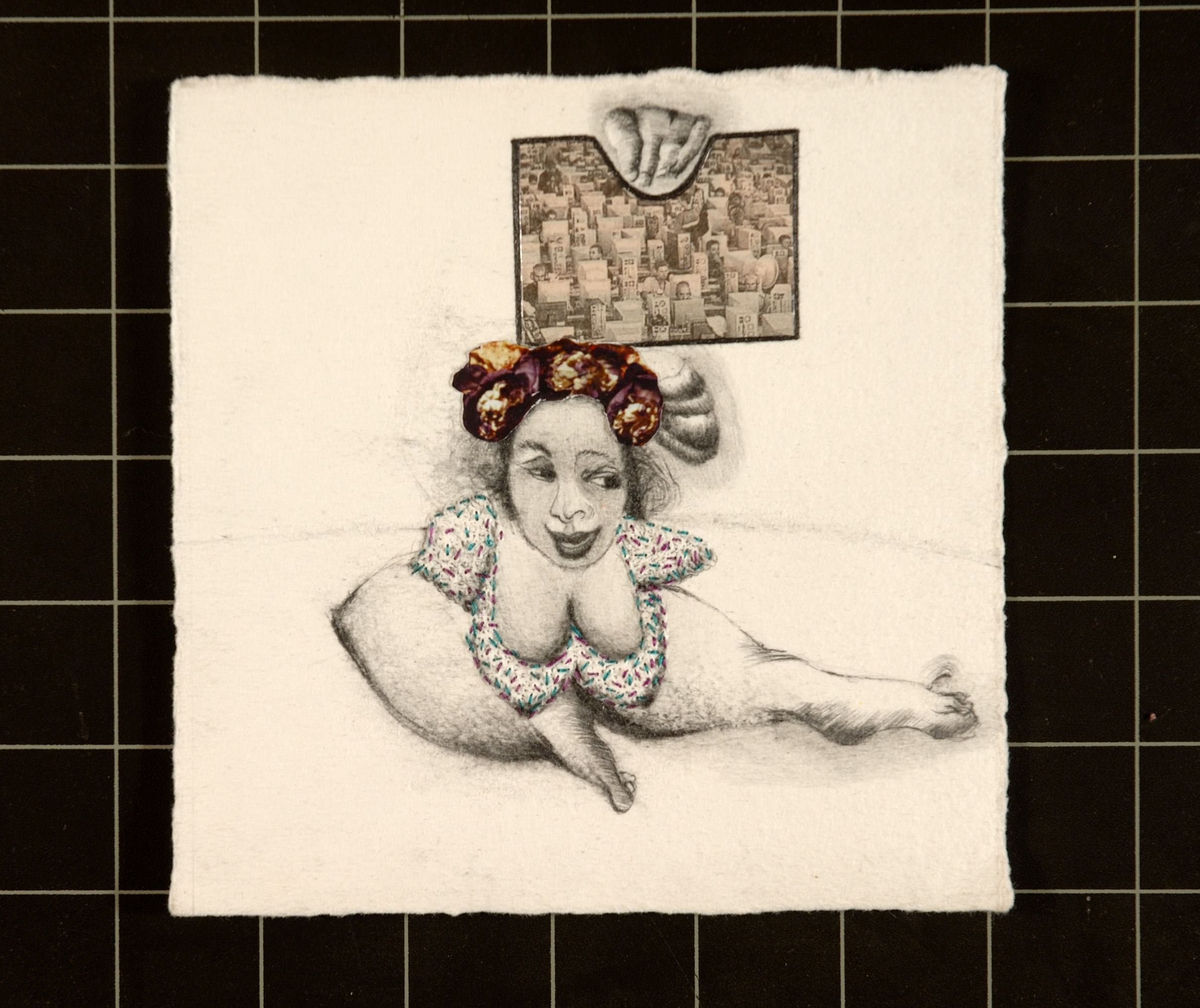 Homenaje a Goya Lápiz y collage sobre papel 17 x 17 cm