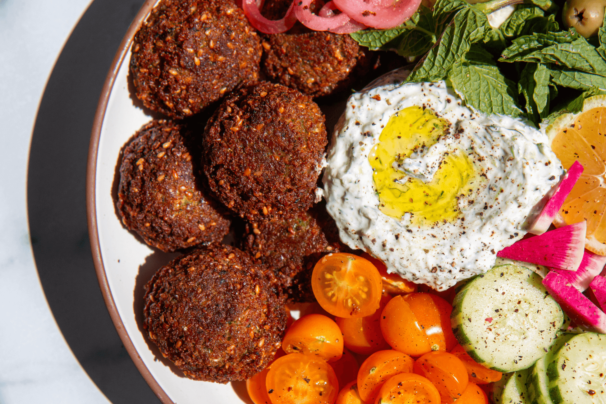 Summer Falafel Bowl with Tzatziki