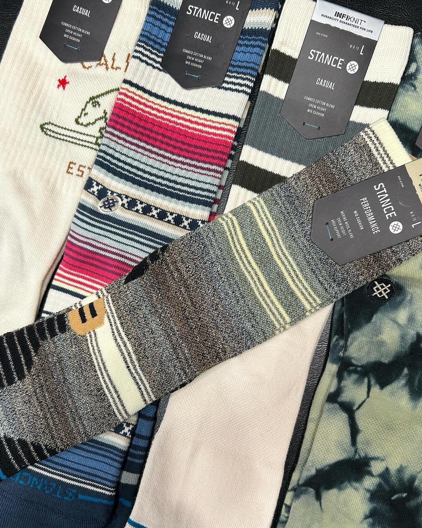 What&rsquo;s your vibe for happy feet? Fuzzy and cozy or just comfy? No show or showing off your team pride? Personally we love them all! #lompoc #surfconnection #stancesocks #happyfeet