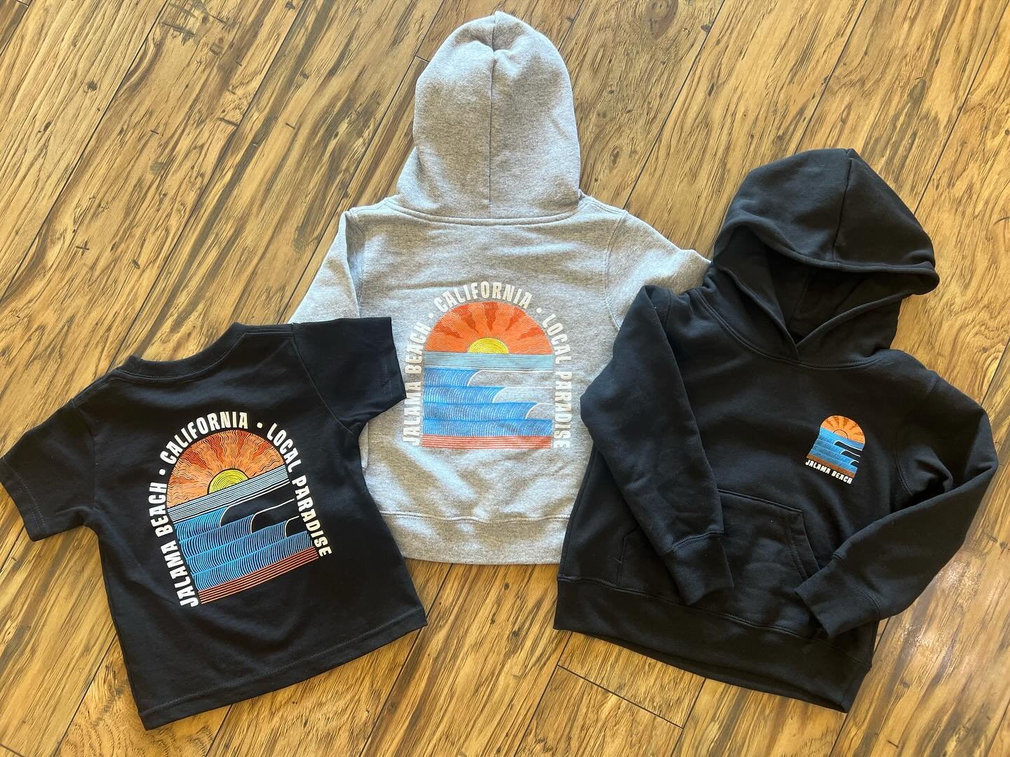 Jalama beach clothing in stock now for groms of all ages! We now have jalama beach hoodies and a T shirt for toddler and kids! Come by and grab one before they are gone! #jalamabeach #groms #shoplocal #surfconnection
