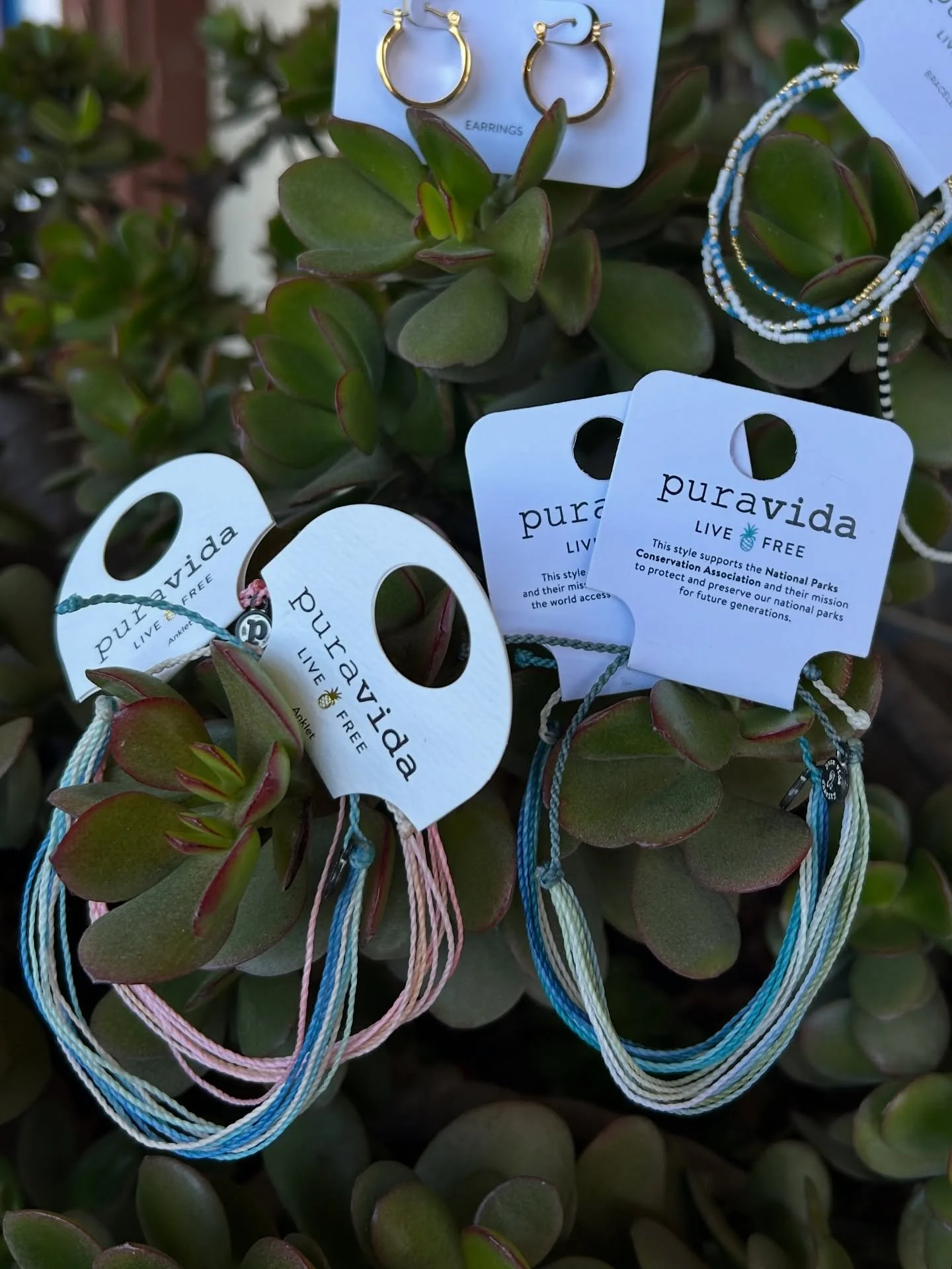 Here&rsquo;s a peek at a few of the new anklets, bracelets and earrings from @puravida now in stock! Which is your favorite? #lompoc #surfconnection #shoplocal
