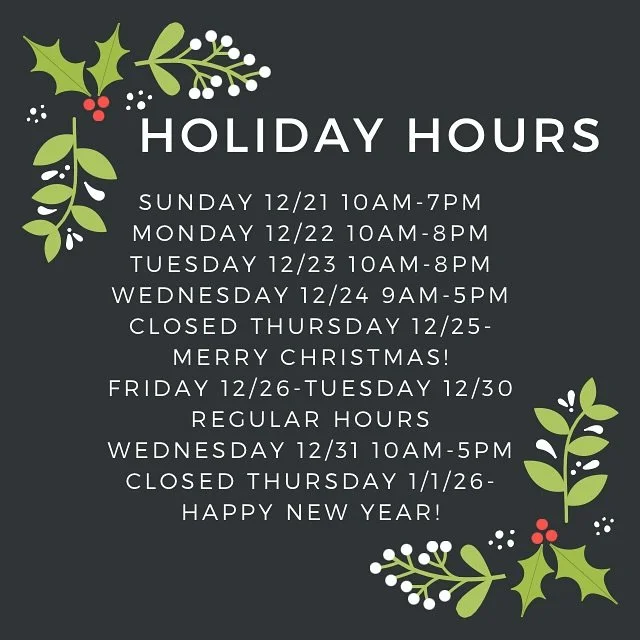 Holiday hours start Sunday, 12/21! #christmasiscoming #surfconnection #lompoc #lompocshopsmall
