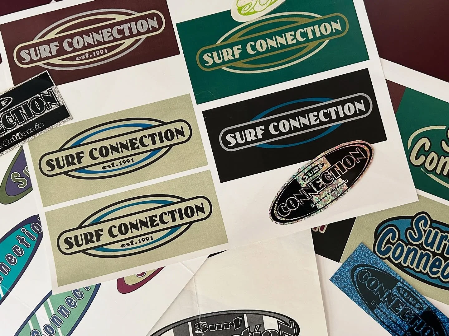 Going waaay back to sparkling stickers and old logos! Let us know if you remember any of these! #memories #lompoc #surfconnection #stickersarefun