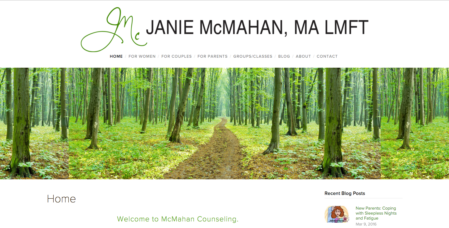 Redesign of JanieMcMahan.com
